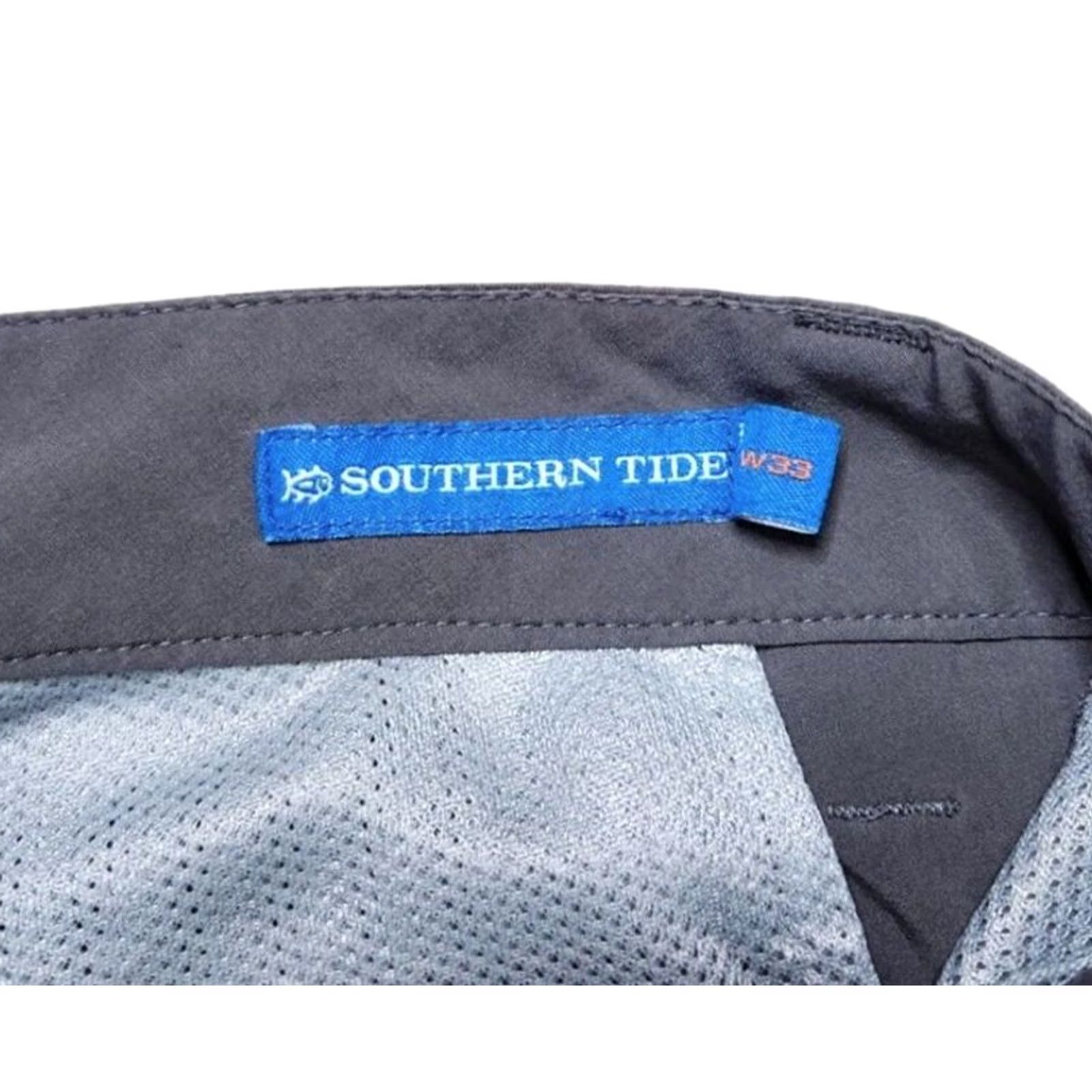Southern Tide Southern Tide Mens Chino Shorts Belted Flat Front Gray Pockets Sz 33 Size US 33 - 4 Thumbnail