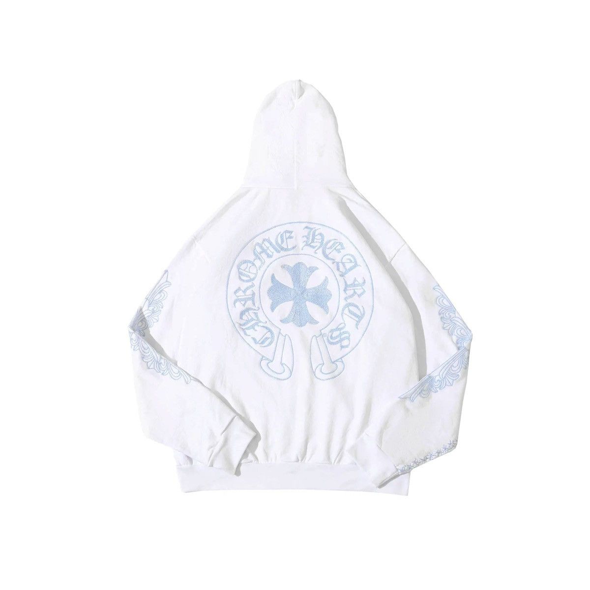 Chrome Hearts Chrome HeartsBeaded Horseshoe White Zip Up Hoodie Size US L / EU 52-54 / 3 - 4 Thumbnail