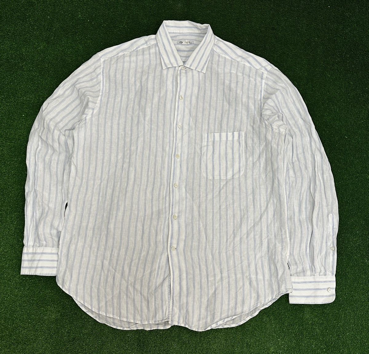 Loro Piana Vintage Loro Piana Striped Linen Shirt Old Mooney Style ...