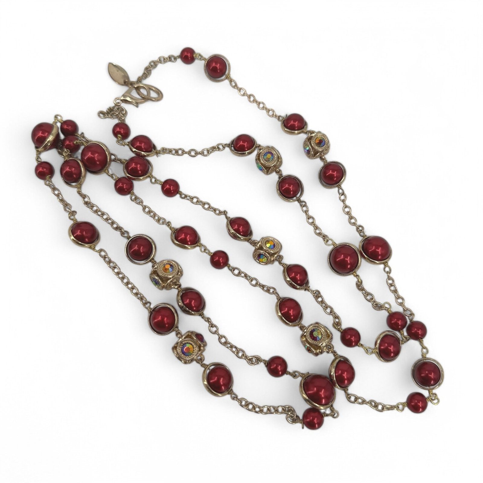 Coldwater Creek Coldwater Creek Long Rope Chain Necklace Red Faux Pearl Size ONE SIZE - 5 Thumbnail