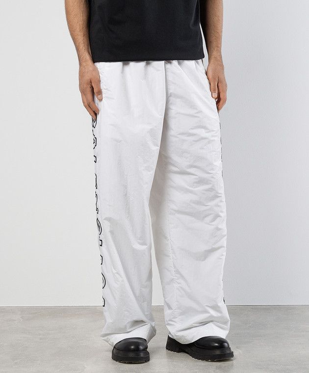 Balenciaga o1la1rc1a0425 Tracksuit Pant Track Nylon in White/Black Size US 30 / EU 46 - 3 Thumbnail