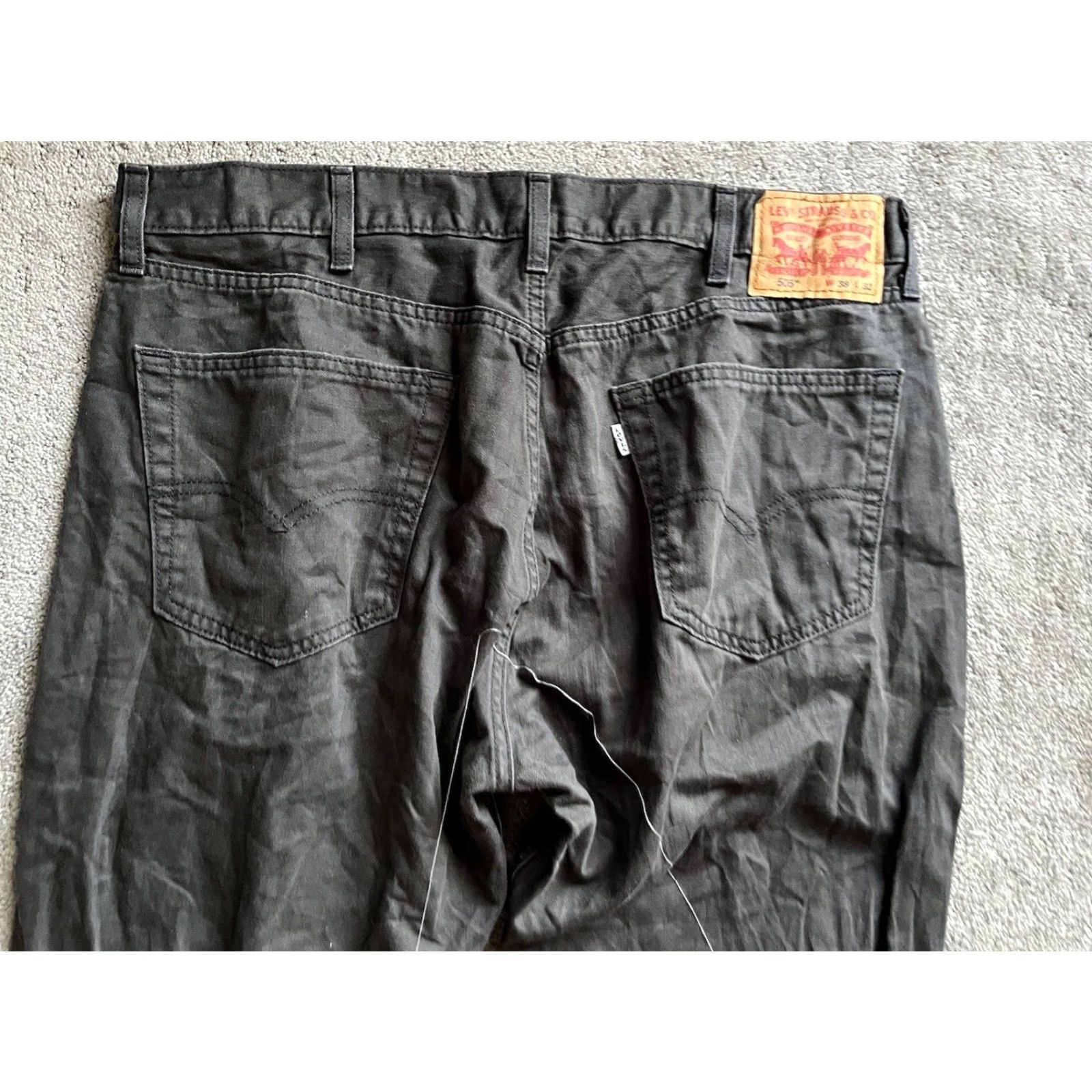 Levi's Levi's 505 Jeans Mens 38x32 Gray Distressed White Tab Flaw Stain Regular 5-Pocket Denim Cotton Jeans Mens Fall Winter Summer Spring American Classic Size US 38 / EU 54 - 2 Thumbnail