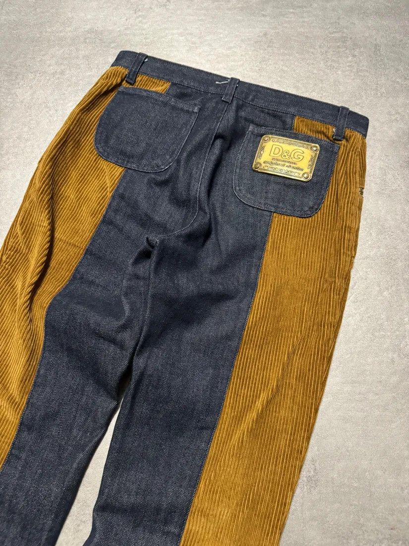 Dolce & Gabbana × Vintage 2000s Dolce & Gabbana Brut Denim Jeans & Velvet Hybride Pants Size US 30 / EU 46 - 3 Thumbnail