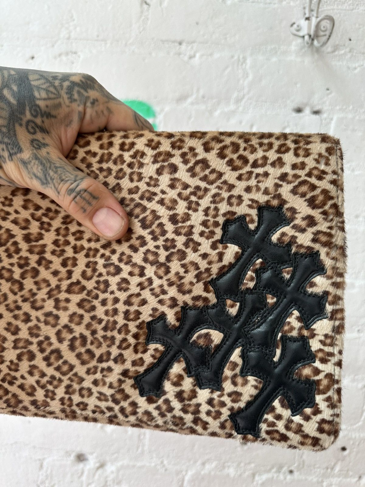 Chrome Hearts Chrome Hearts OVERSIZE WALLET BAG LEOPARD CROSS PATCH BAG Size ONE SIZE - 4 Thumbnail