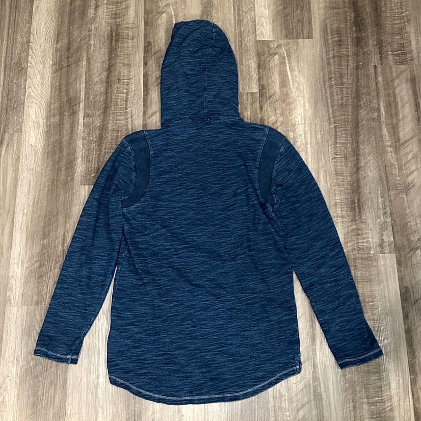 Vintage Ag Adriano Goldschmied Sloane Heather Navy Pullover Hoodie XL Mens Regular Cotton 100% Denim Blue/Navy Pullover Hoodie Men XL Size US XL / EU 56 / 4 - 2 Thumbnail