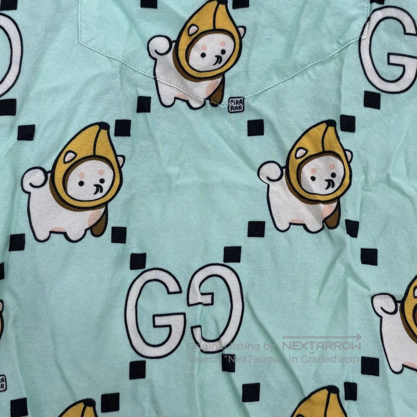 Gucci Guicci Full-print cartoon shirt: Mint-green background wit Size US M / EU 48-50 / 2 - 7 Thumbnail