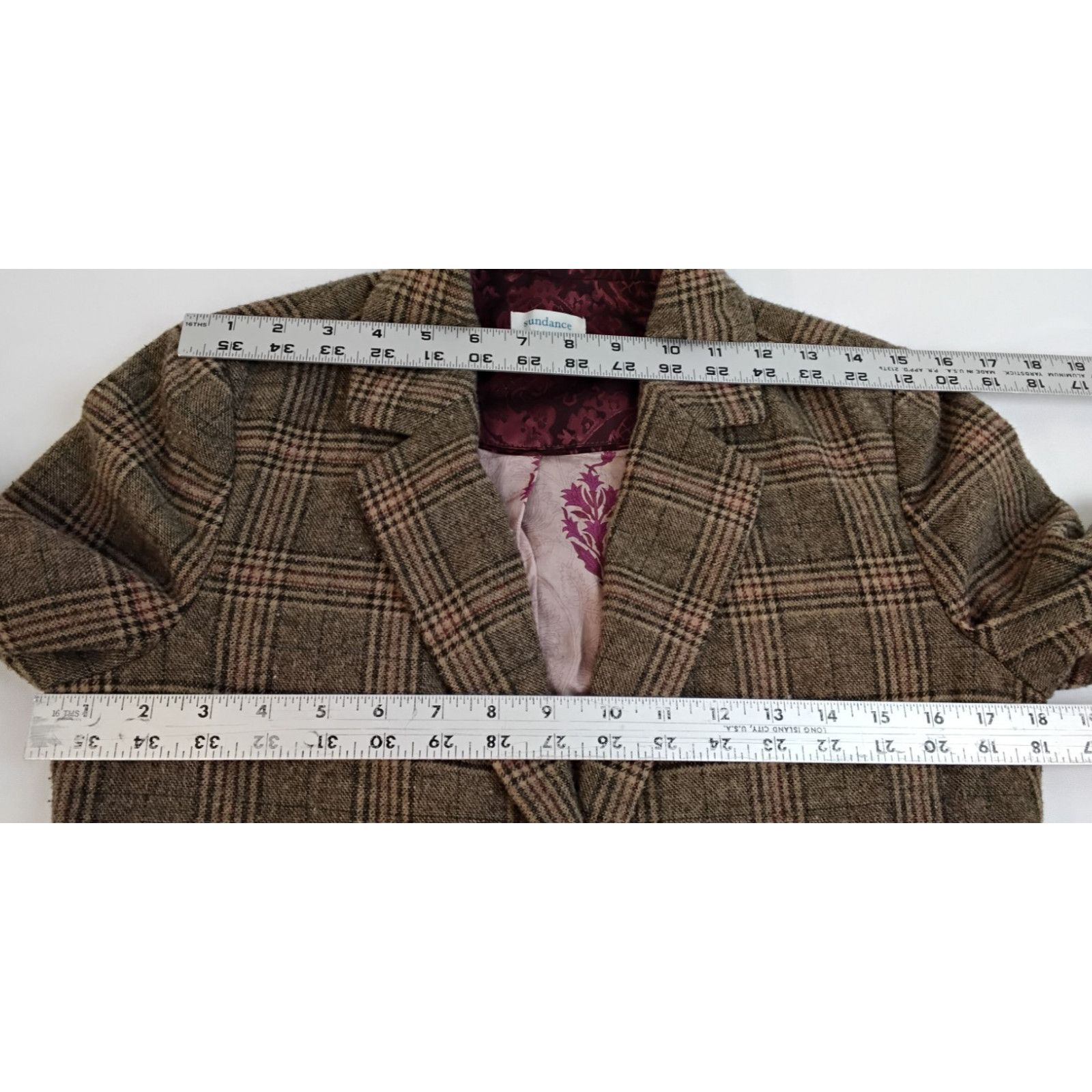 Other Sundance Duster Jacket Women's XS Brown Plaid Wool Blend Size XS / US 0-2 / IT 36-38 - 14 Thumbnail