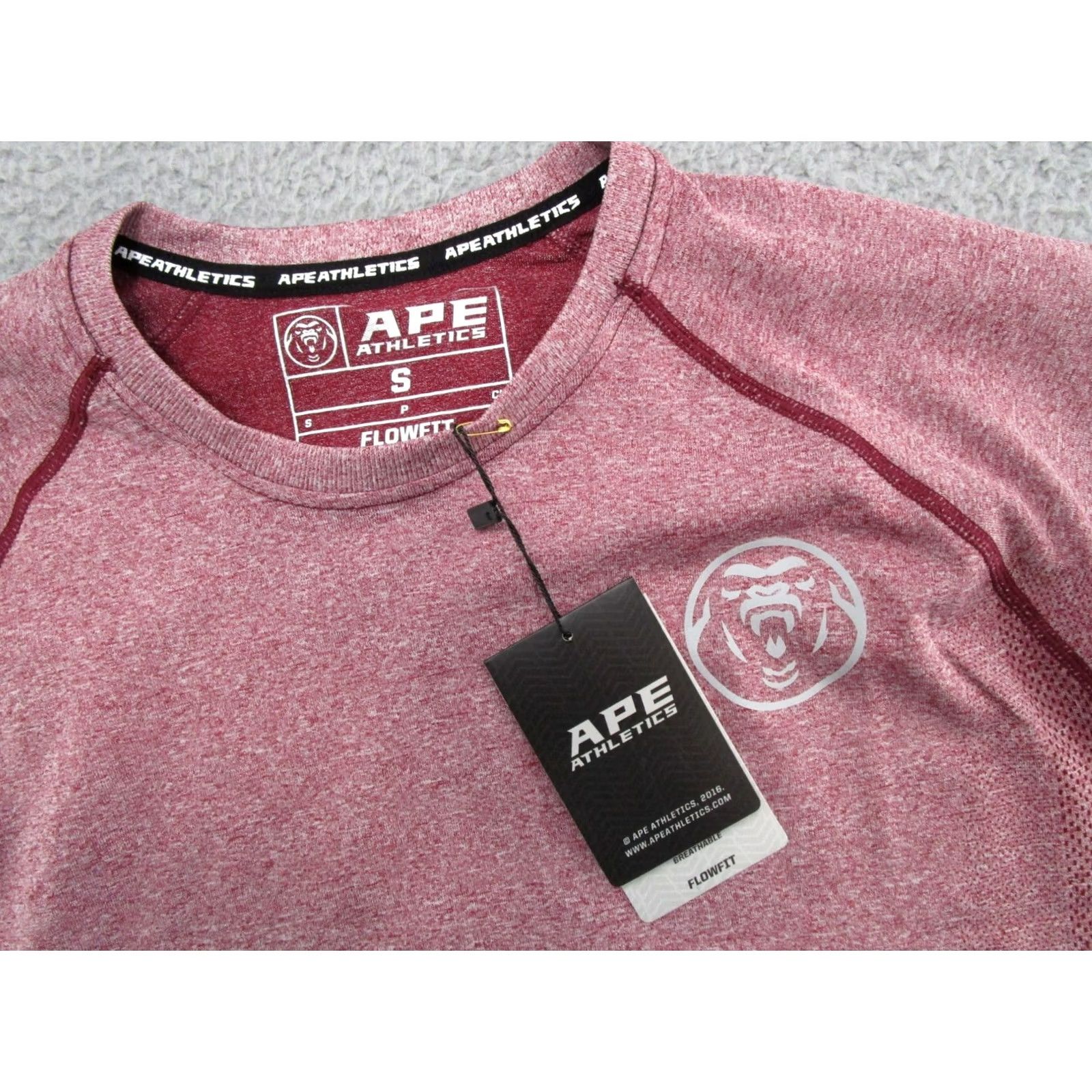 Vintage Ape Athletics Mens Red Workout Weight Stretch Flowfit Performance Shirt SZ S NEW Size US S / EU 44-46 / 1 - 2 Thumbnail