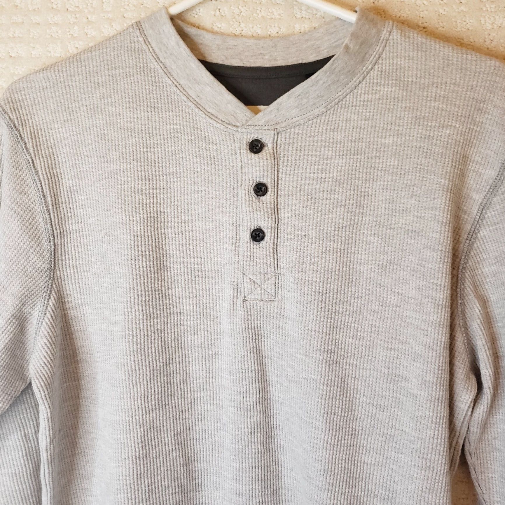 Wrangler VINTAGE Wrangler Shirt Mens S Gray Henley Thermal Waffle Knit Long Sleeve Outdoor Size US S / EU 44-46 / 1 - 3 Thumbnail