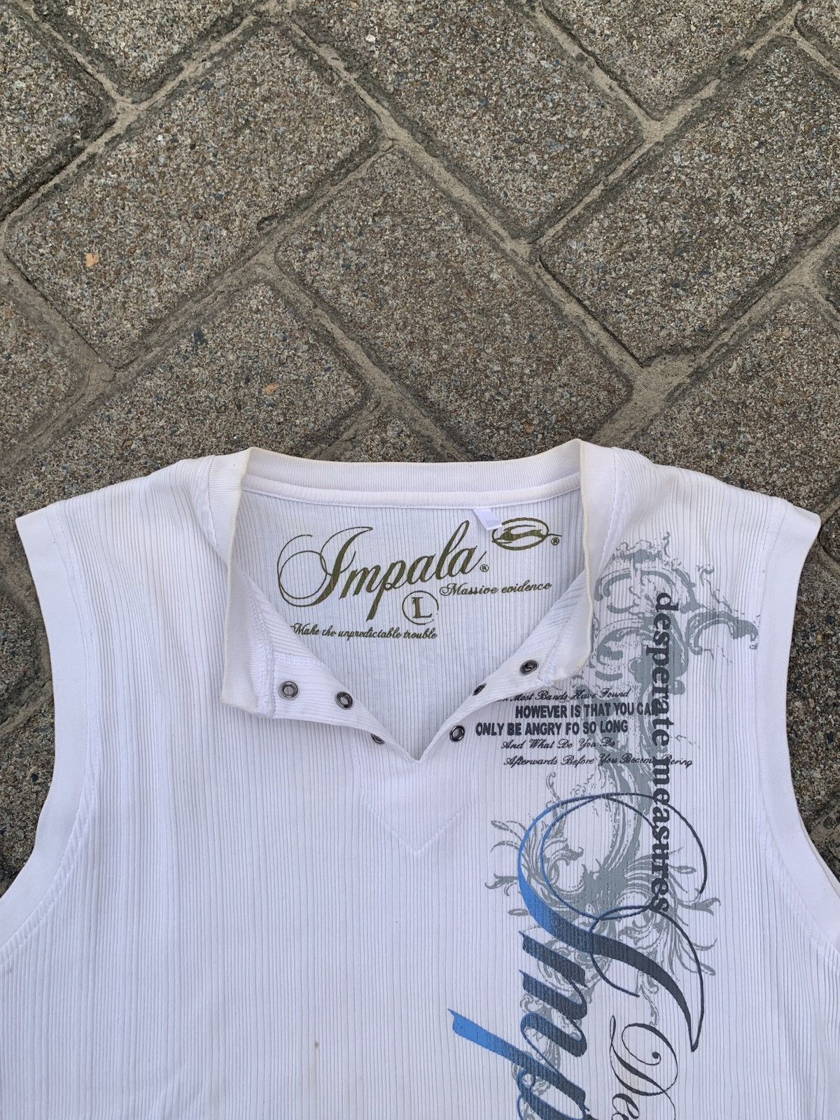 Japanese Brand Tank top vest impala laceup poem shirt Size US L / EU 52-54 / 3 - 6 Thumbnail
