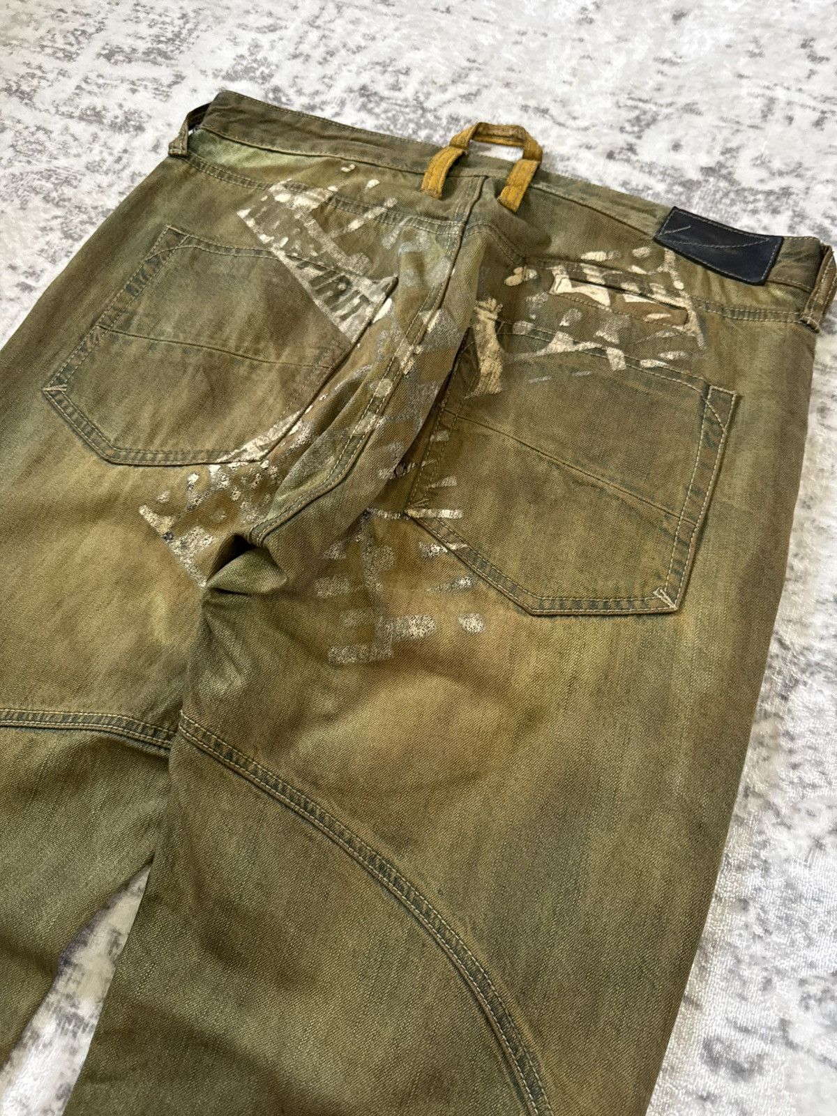 Carhartt RealBvoice Japan Mud Wash Overprint Carpenter Baggy Jeans Size US 34 / EU 50 - 4 Thumbnail