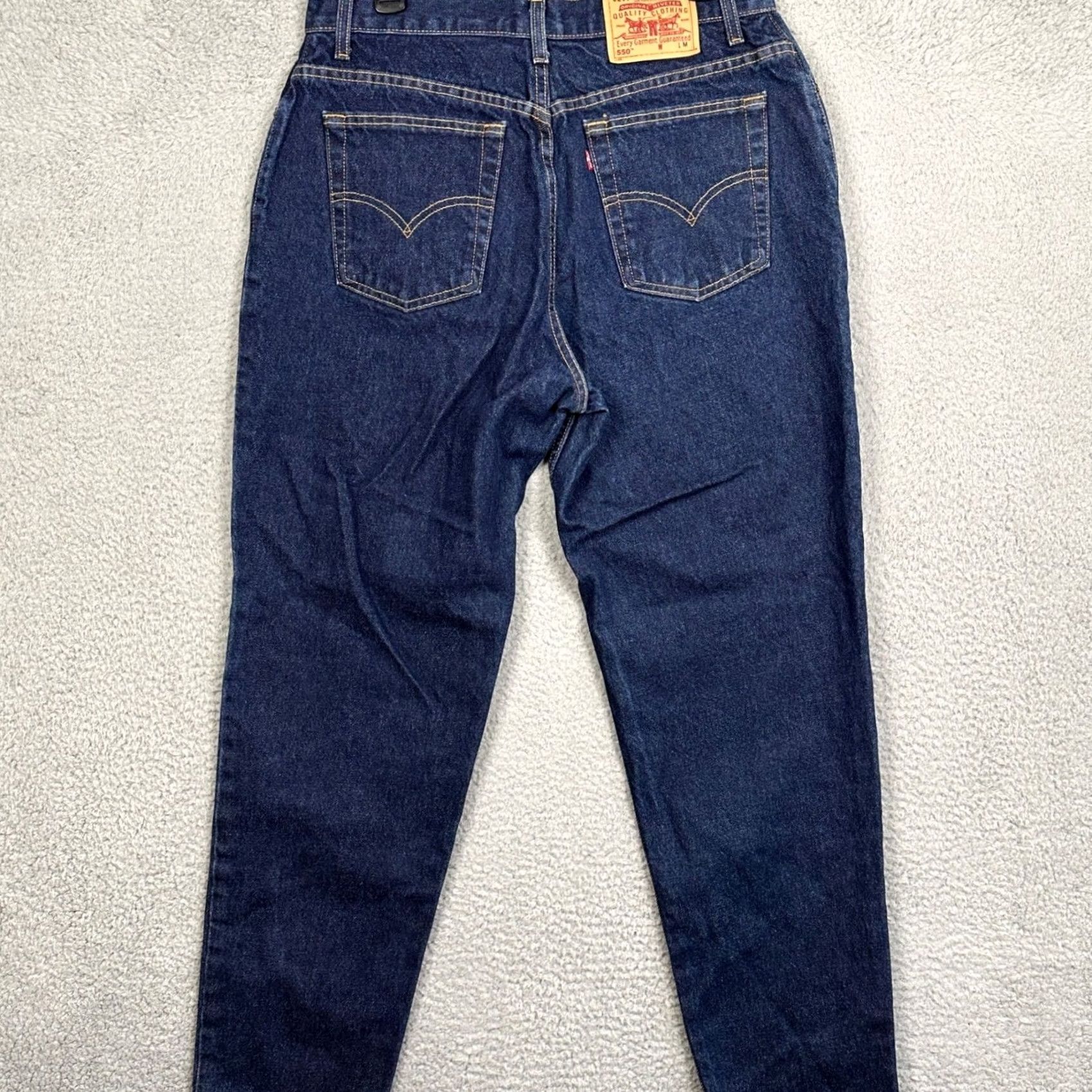 Levi's VINTAGE Levi's 550 Jeans Womens 16 Dark Indigo Denim Relaxed Tapered Leg High Rise Made in USA Jeans Size 38" / US 16 / IT 52 - 2 Thumbnail