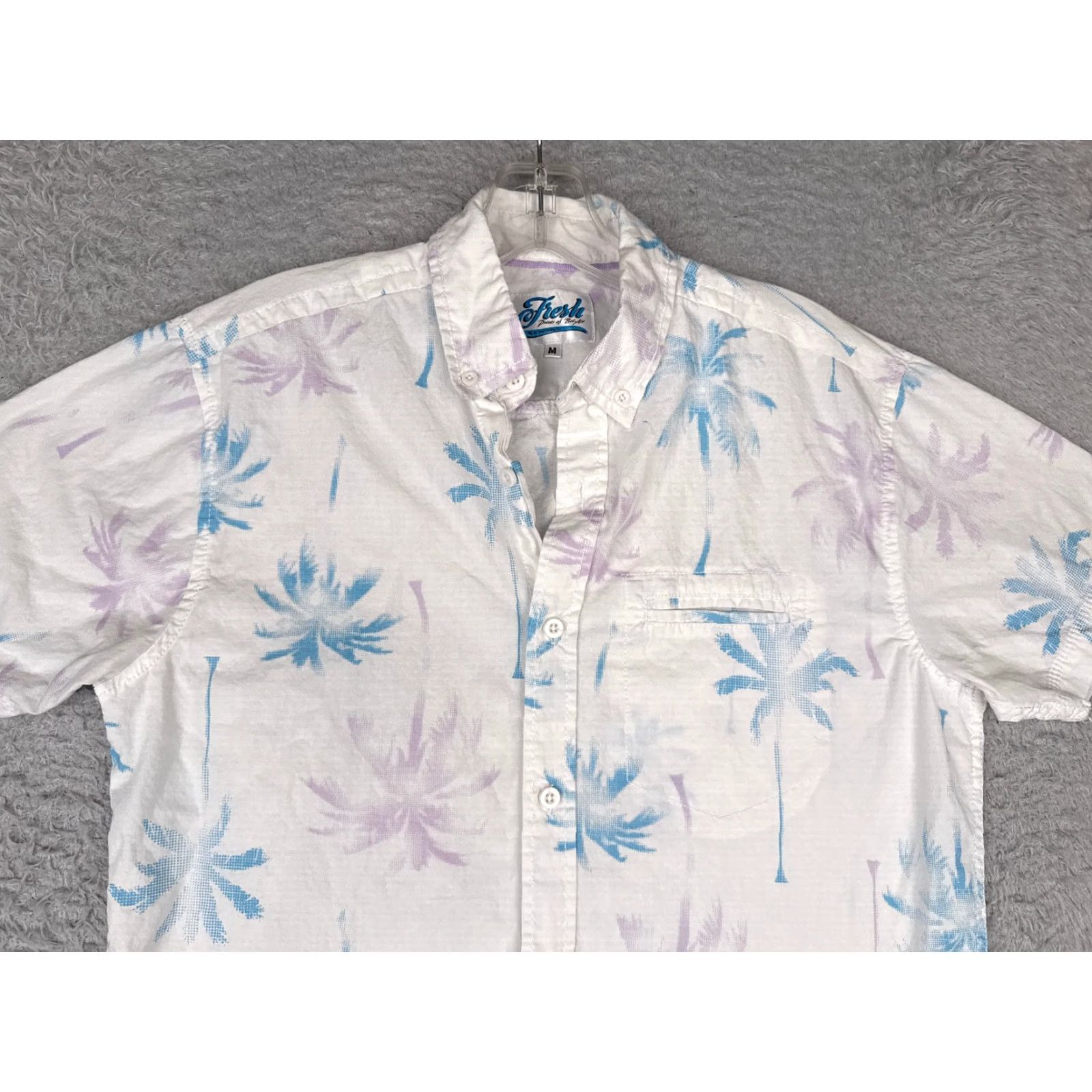 Vintage Fresh Prints Of Bel Air Shirt Men Medium White Palm Tree Hawaiian Cotton READ Size US M / EU 48-50 / 2 - 4 Thumbnail