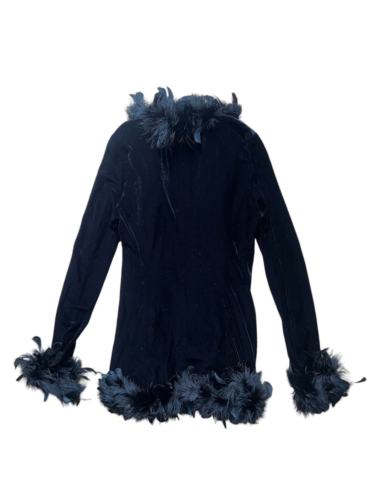 Japanese Brand Black velvet feather cardigan 🪶 Size M / US 6-8 / IT 42-44 - 3 Thumbnail