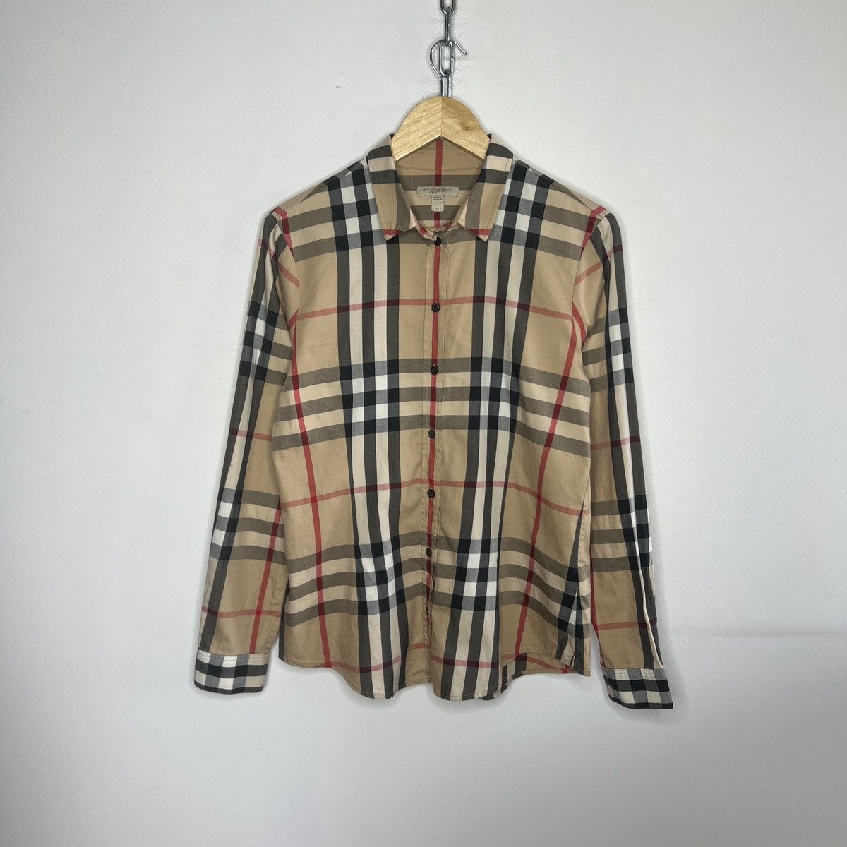 Burberry Nova Check Shirt Button Up Beige