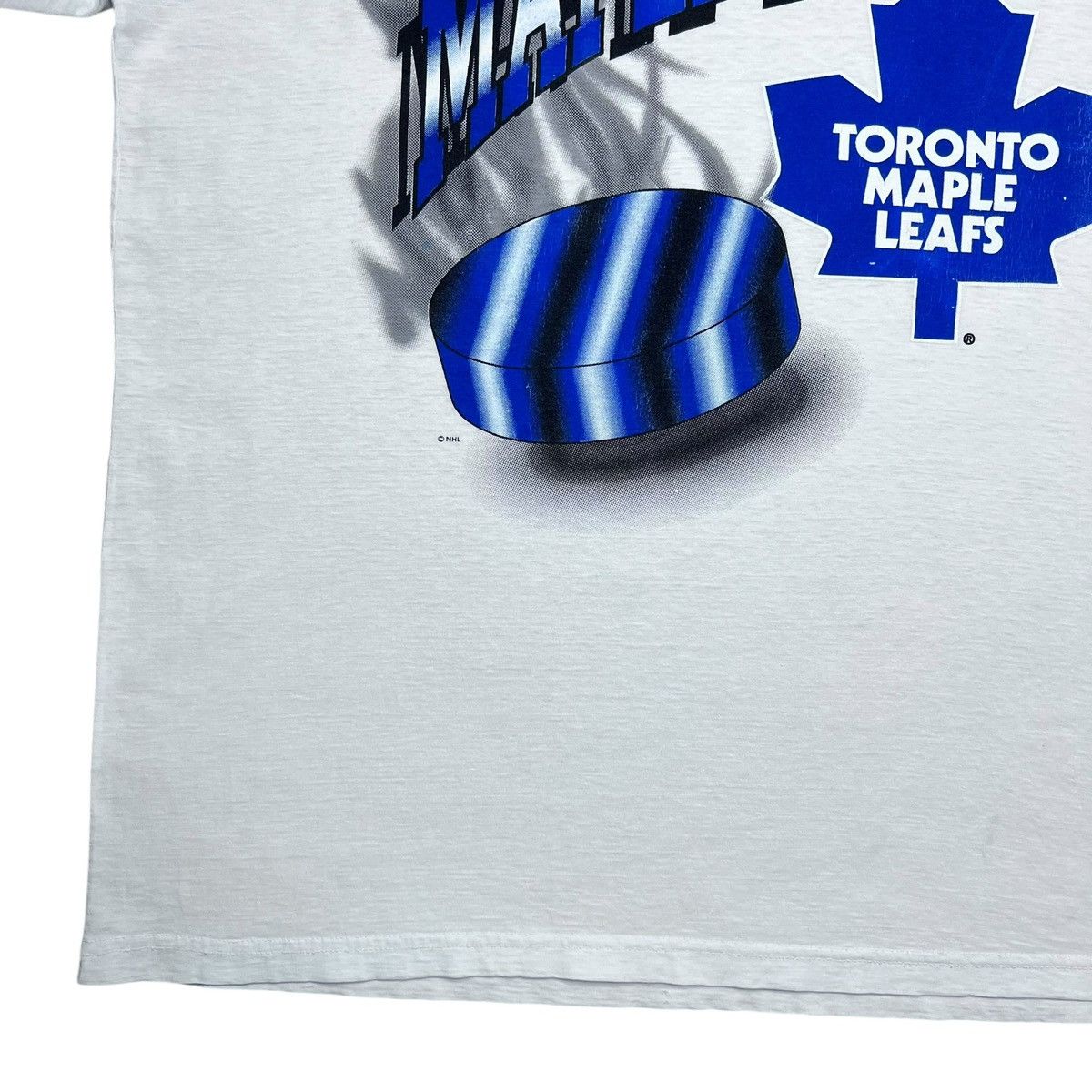 NHL Vintage 90s NHL Toronto Maple Leafs Hockey Spell Out T-Shirt Size US XL / EU 56 / 4 - 7 Thumbnail