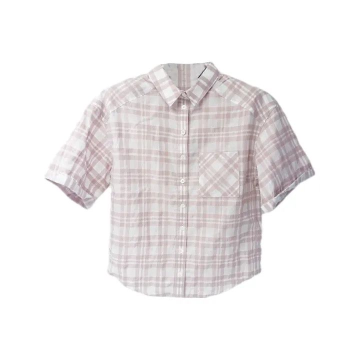Burberry Burberry Pink Checkered Short Sleeve Shirt 0079 Size XS / US 0-2 / IT 36-38 - 1 Thumbnail
