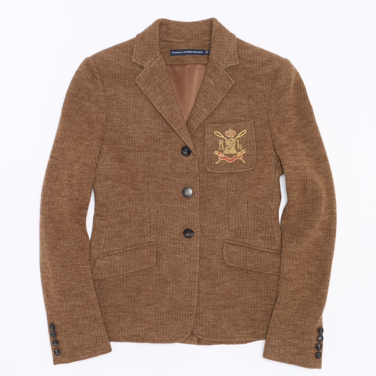 Ralph Lauren Sport Polo Ralph Lauren Sport Tweed Wool Blazer Jacket Brown Size M / US 6-8 / IT 42-44 - 3 Thumbnail