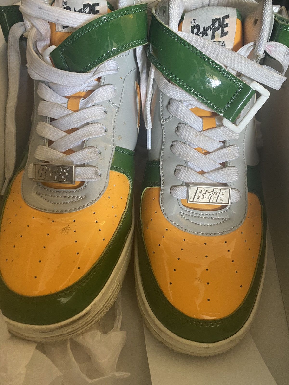 image of Bapesta Mid Shoes in Green, Men's (Size 9)