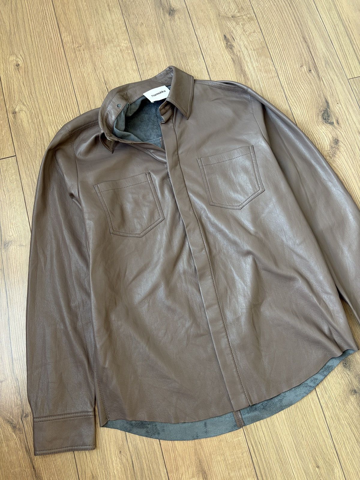 Nanushka NANUSHKA Faux Leather Coffee Brown Shirt Size US S / EU 44-46 / 1 - 8 Thumbnail