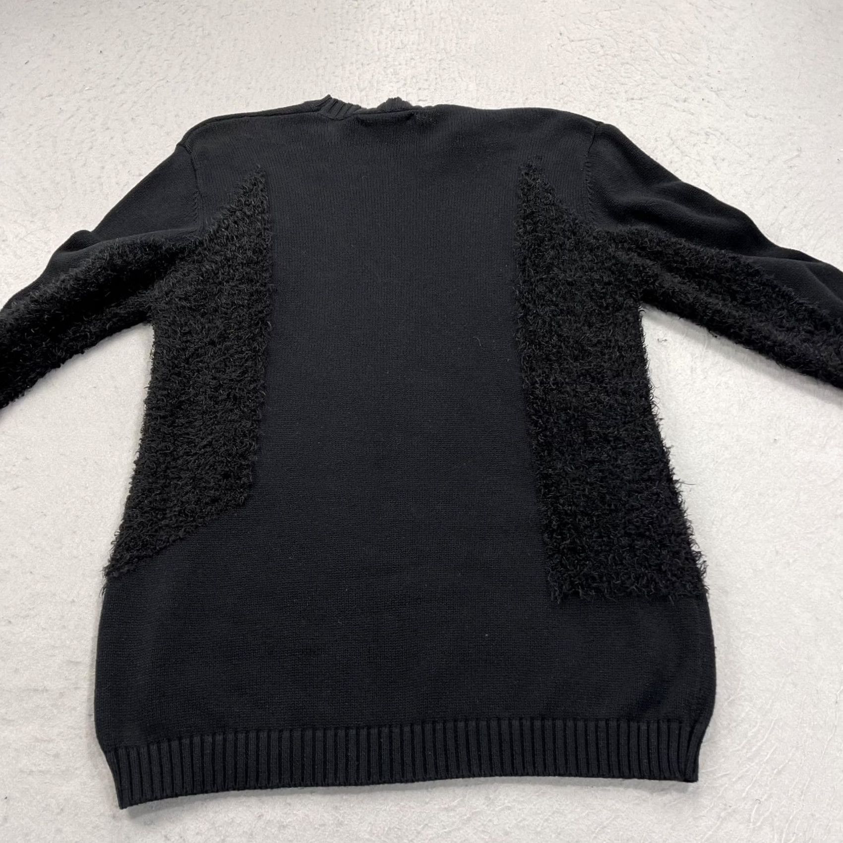 Vintage Ch Sweater Mens Large Black Textured Panel Crewneck Pullover Knit Boucle Size US L / EU 52-54 / 3 - 7 Thumbnail