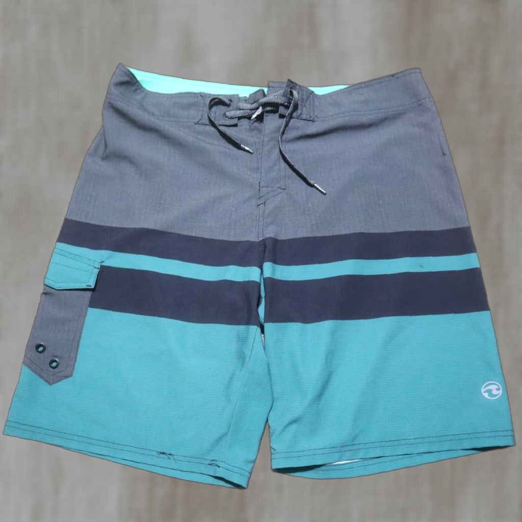 Vintage Ocean Current Shorts Mens Bermuda Flat Front Cargo Pockets Grey Size 36 Casual Ready Wear Size US 38 / EU 54 - 1 Thumbnail