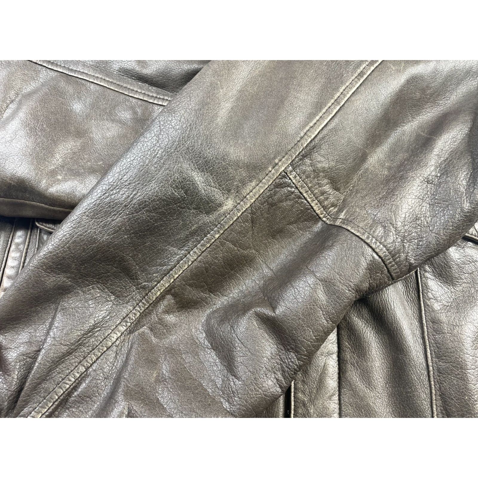 Orvis VINTAGE Orvis Leather Jacket Men XL Brown Fly Fishing Schools 90s Fish Theme Zipper Snap Buttons Size US XL / EU 56 / 4 - 7 Thumbnail