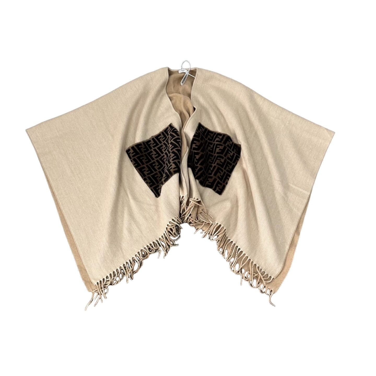 Fendi Fendi Zucca Pocket Cashmere Poncho ONE SIZE Size ONE SIZE - 1 Thumbnail