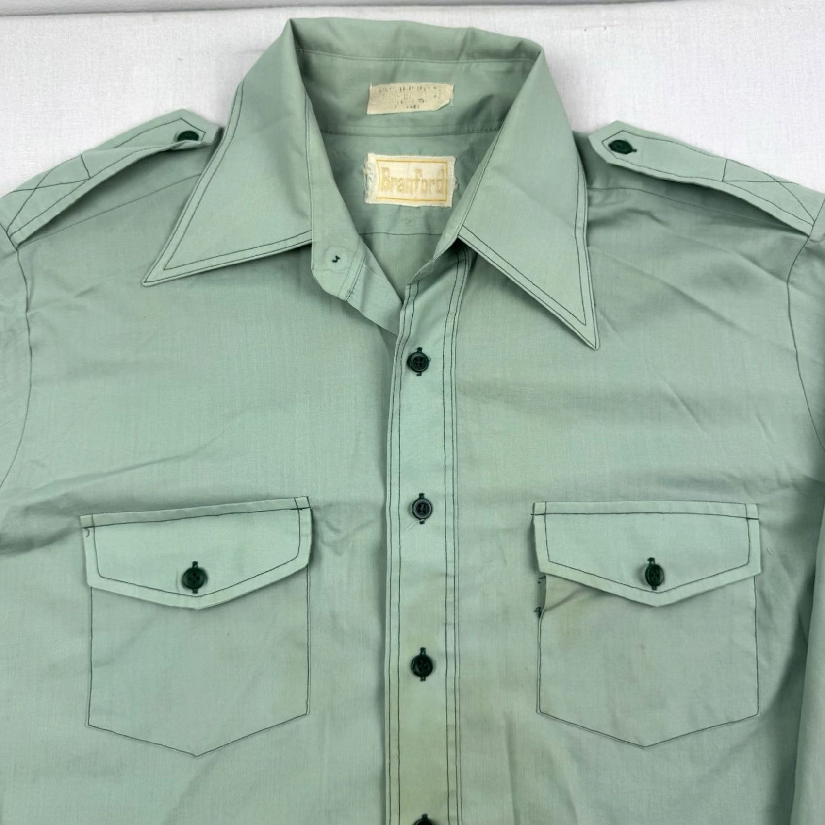 Vintage VINTAGE Bradford Western Button-Up Shirt Adult Large Green 70s Cowboy Mens Size US L / EU 52-54 / 3 - 7 Thumbnail