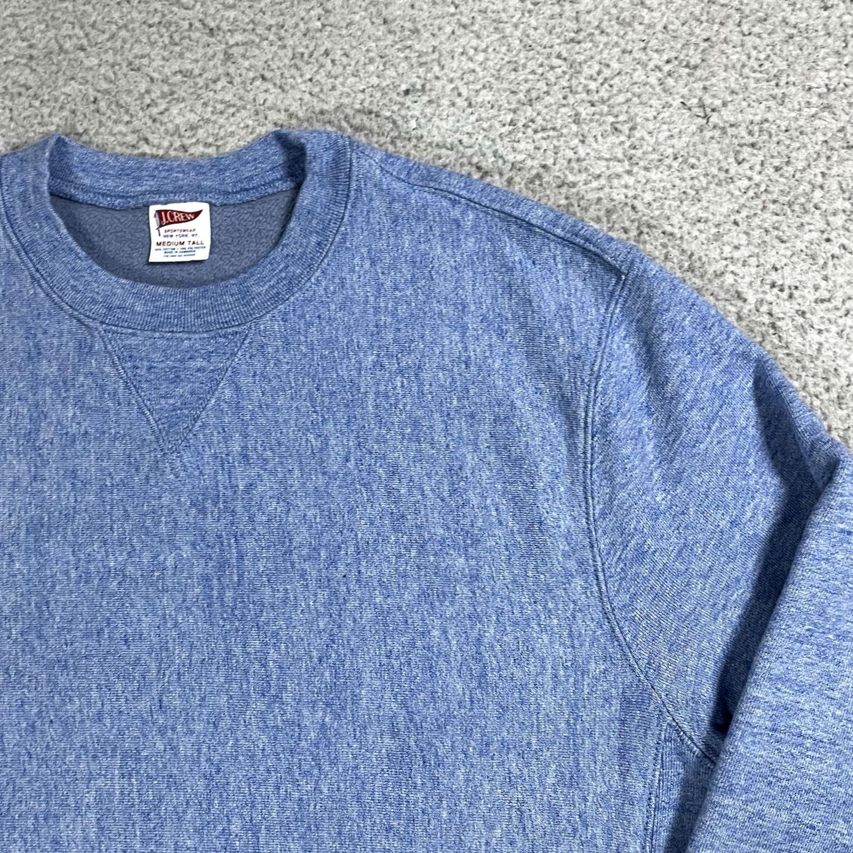 J.Crew VINTAGE J.CREW Sweatshirt Mens M Crewneck Heavyweight Fleece Blue, Cotton Polyester, Regular Fit, Solid, 80s-90s College Preppy style Mens Size US M / EU 48-50 / 2 - 5 Thumbnail