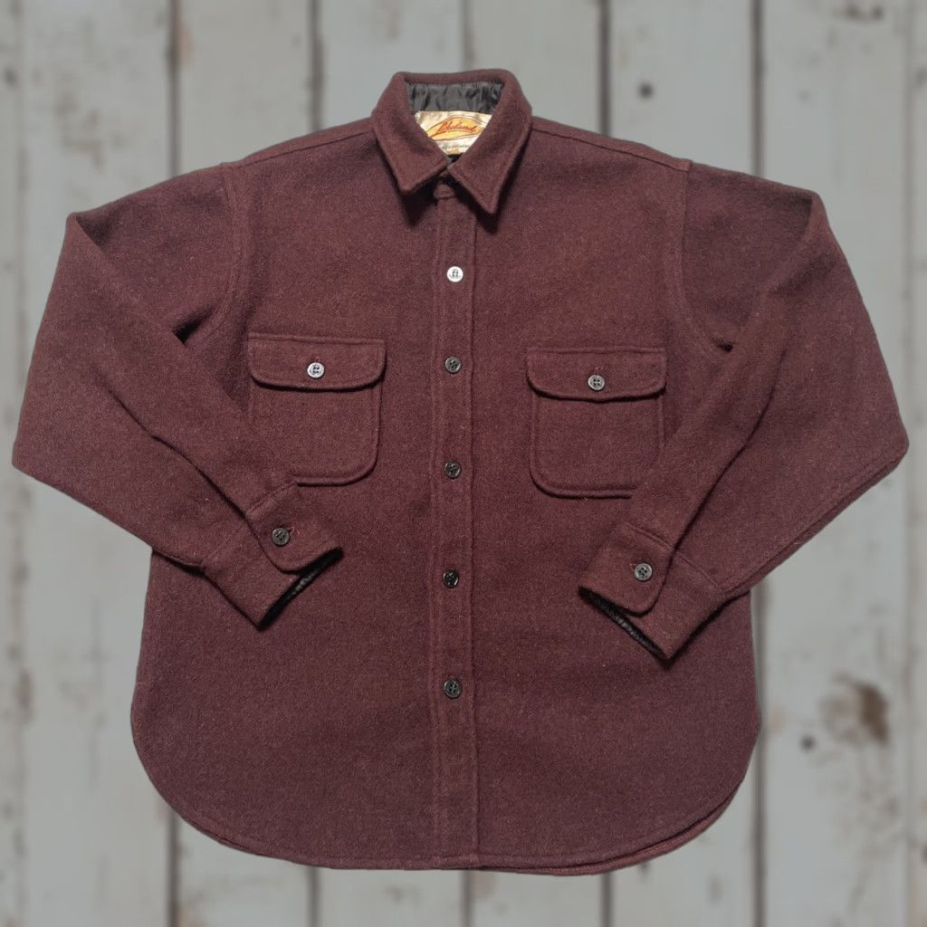 Vintage VINTAGE Lakeland USN Military CPO Style Wool Button Shirt Unisex Adults 38 Maroon 70s Workwear Navy Army Heritage 60s 70s Mens Womens Boys Girls Size US M / EU 48-50 / 2 - 1 Thumbnail