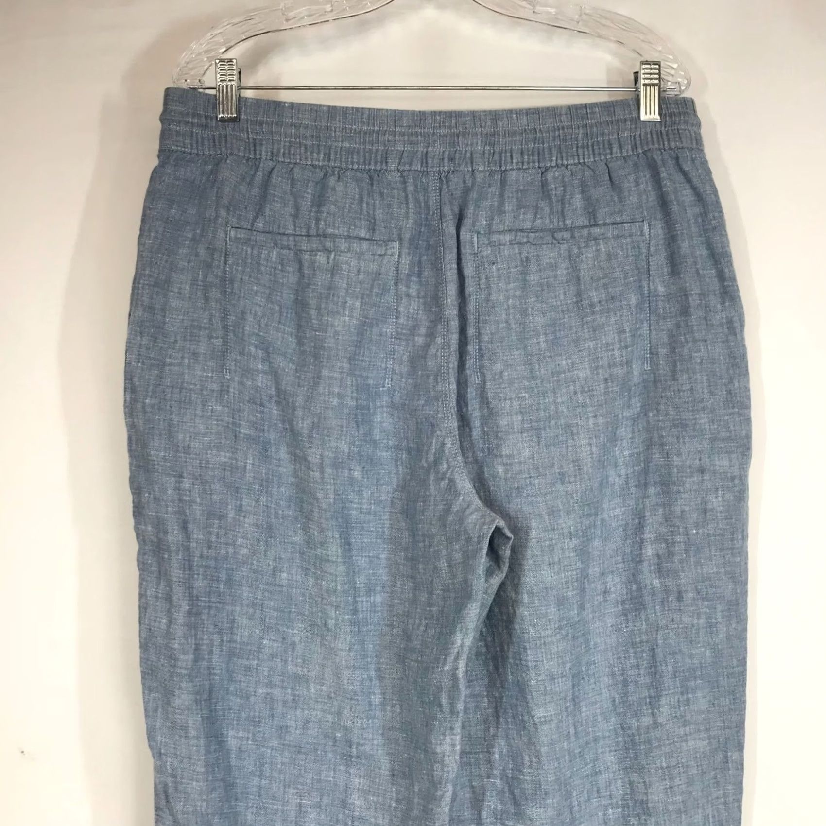 Athleta Athleta Women's 14 Blue Linen Jogger Pant Drawstring Waist Size 36" / US 14 / IT 50 - 5 Thumbnail