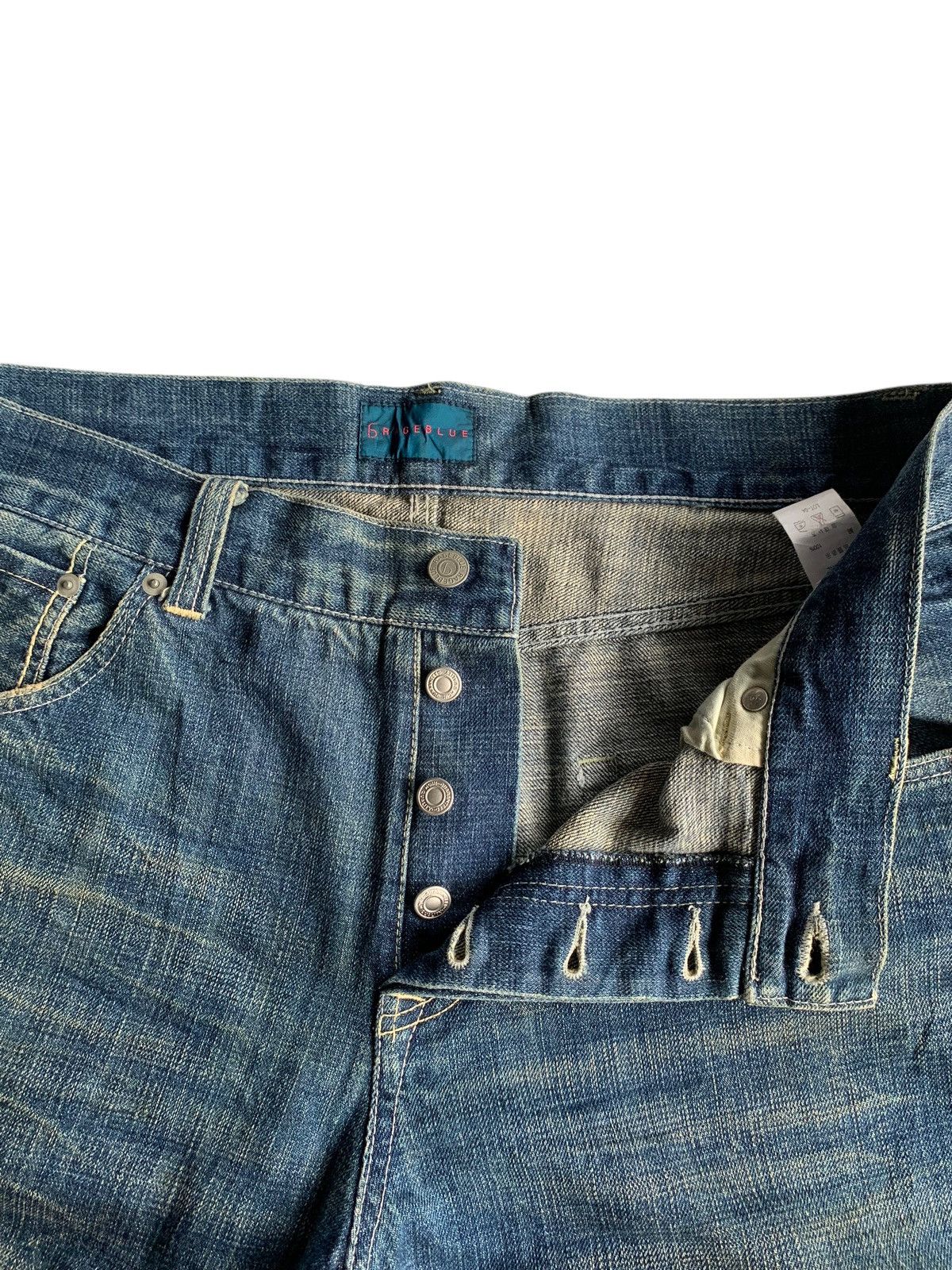 Kapital Rage Blue Japanese Button fly Selvedge Distressed Denim Size US 36 / EU 52 - 9 Thumbnail