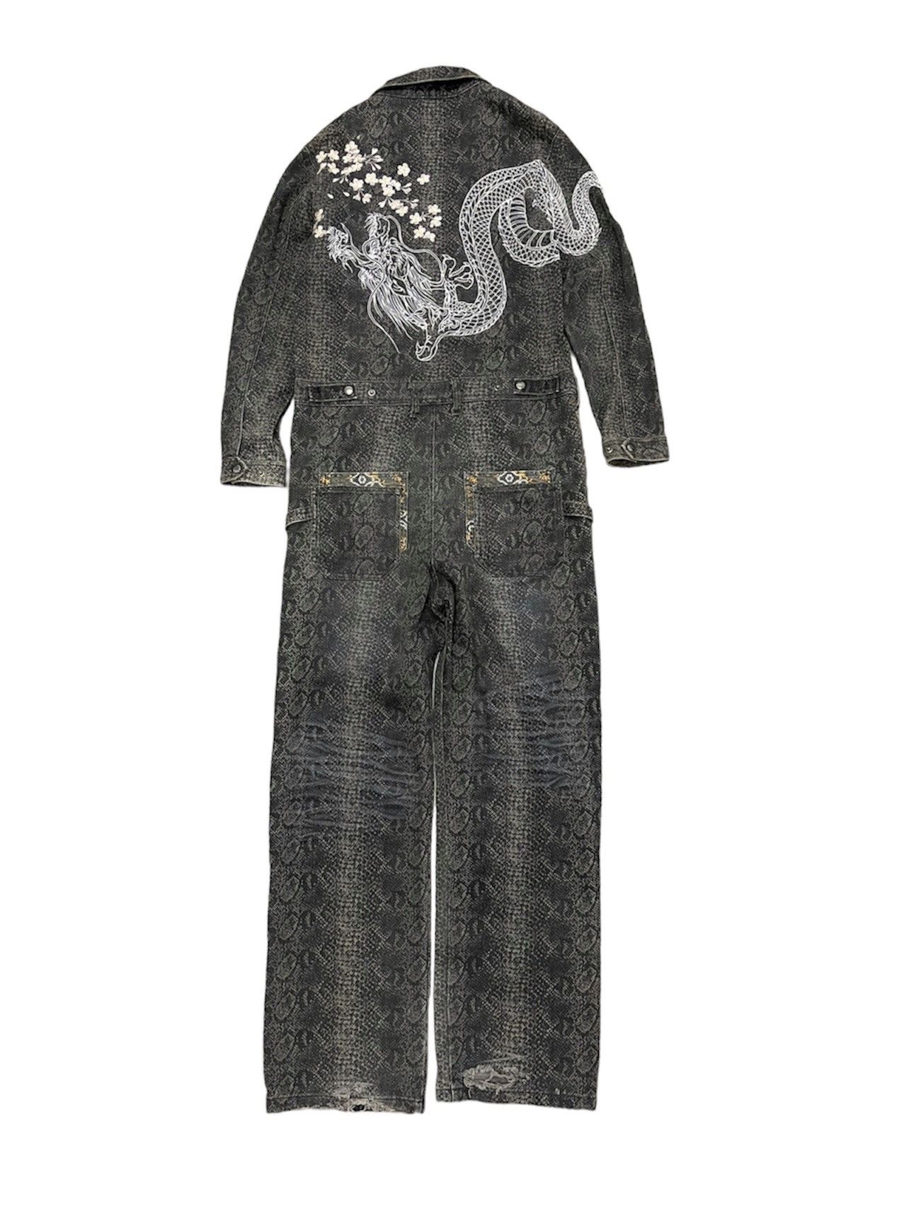 Japanese Brand × Vintage KARAKURI TAMASHI PHYTON DRAGON SAKURA WORK COVERALLS Size US L / EU 52-54 / 3 - 2 Thumbnail