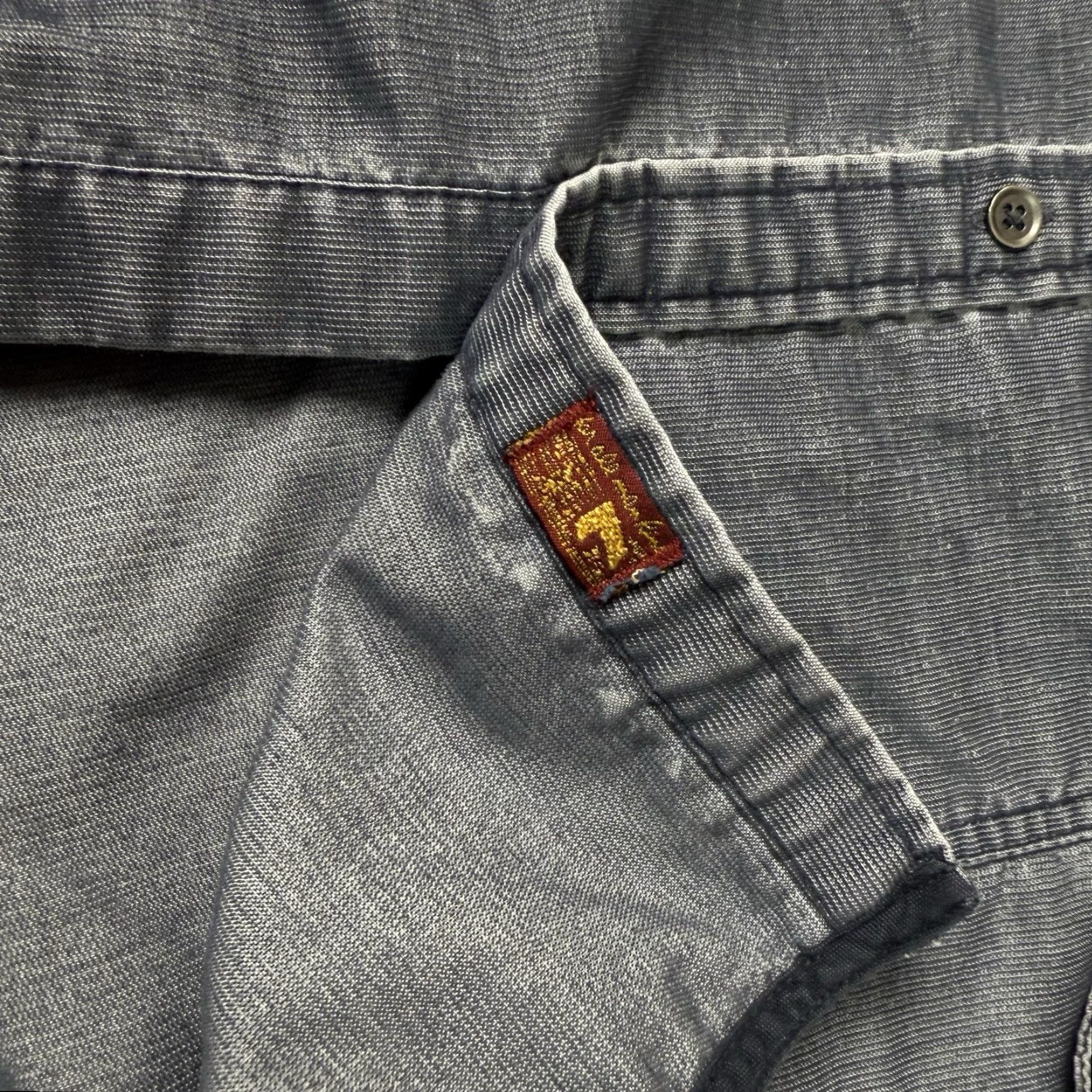 7 For All Mankind 7 For All Mankind Shirt Mens XL Gray Cotton Blend Long Sleeve Button Midweight Size US XL / EU 56 / 4 - 3 Thumbnail