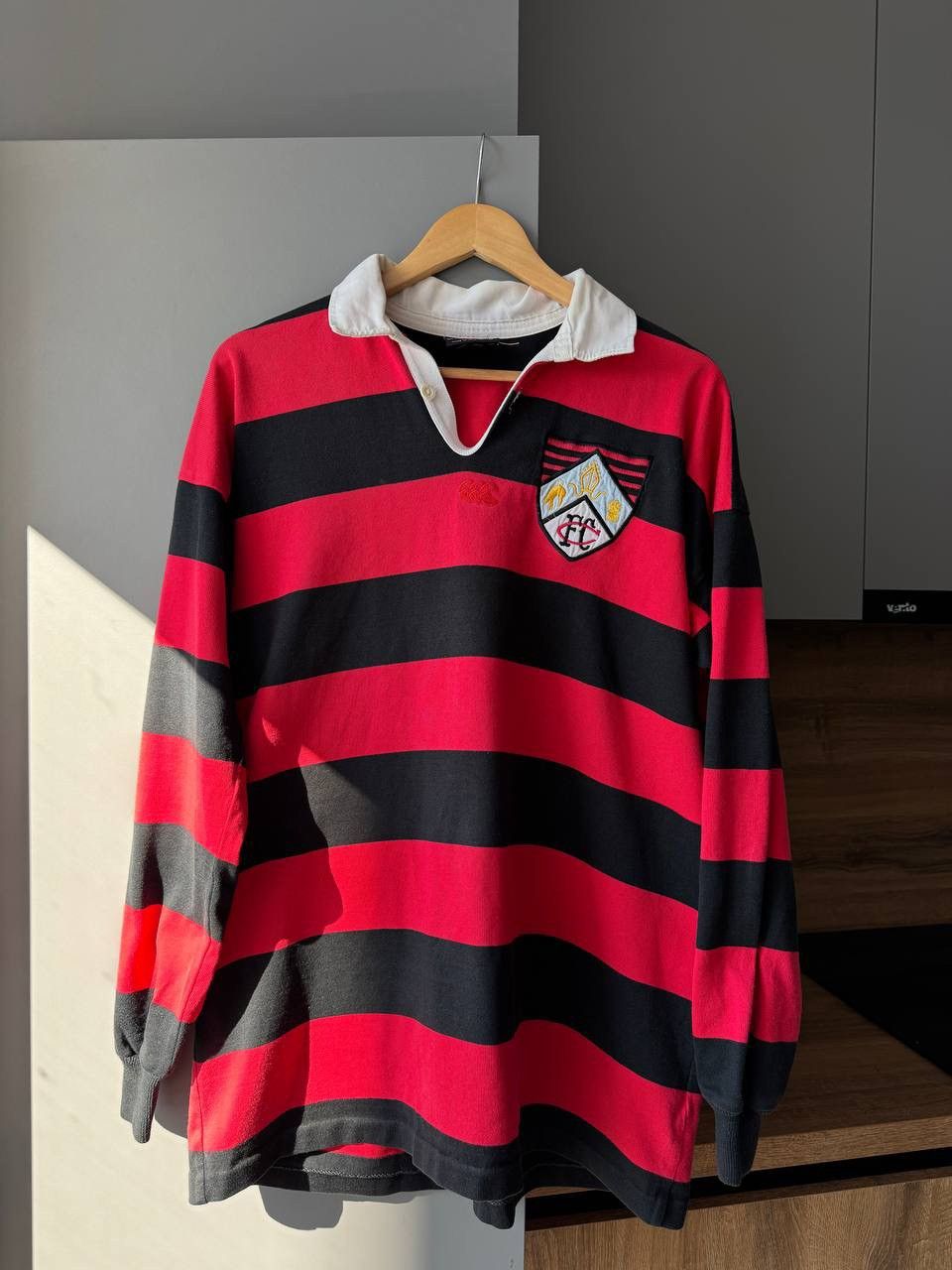Canterbury of New Zealand Vintage Canterbury Rugby Shirt – CRFU Red‑Black Stripes Size US L / EU 52-54 / 3 - 1 Thumbnail