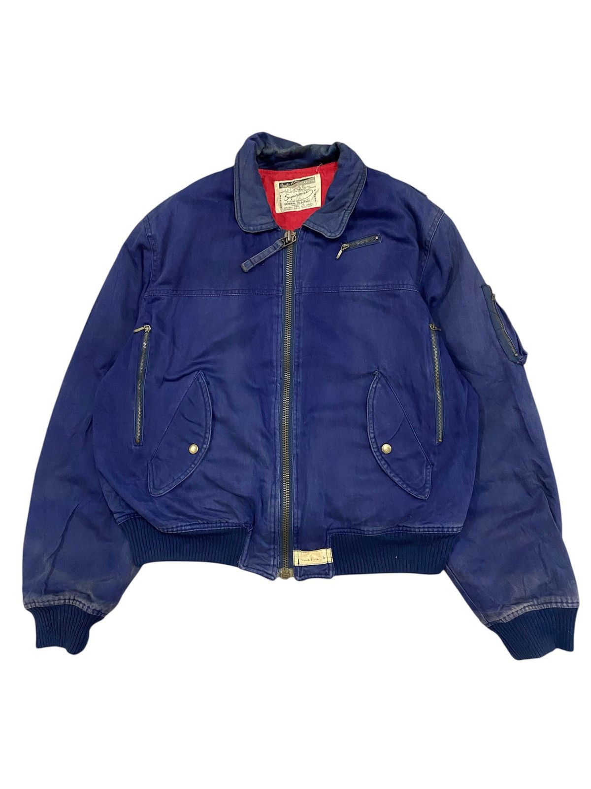 Issey Miyake Vintage Mafia Brothers Faded Navy Bomber Jacket Issey Style Size US M / EU 48-50 / 2 - 1 Thumbnail