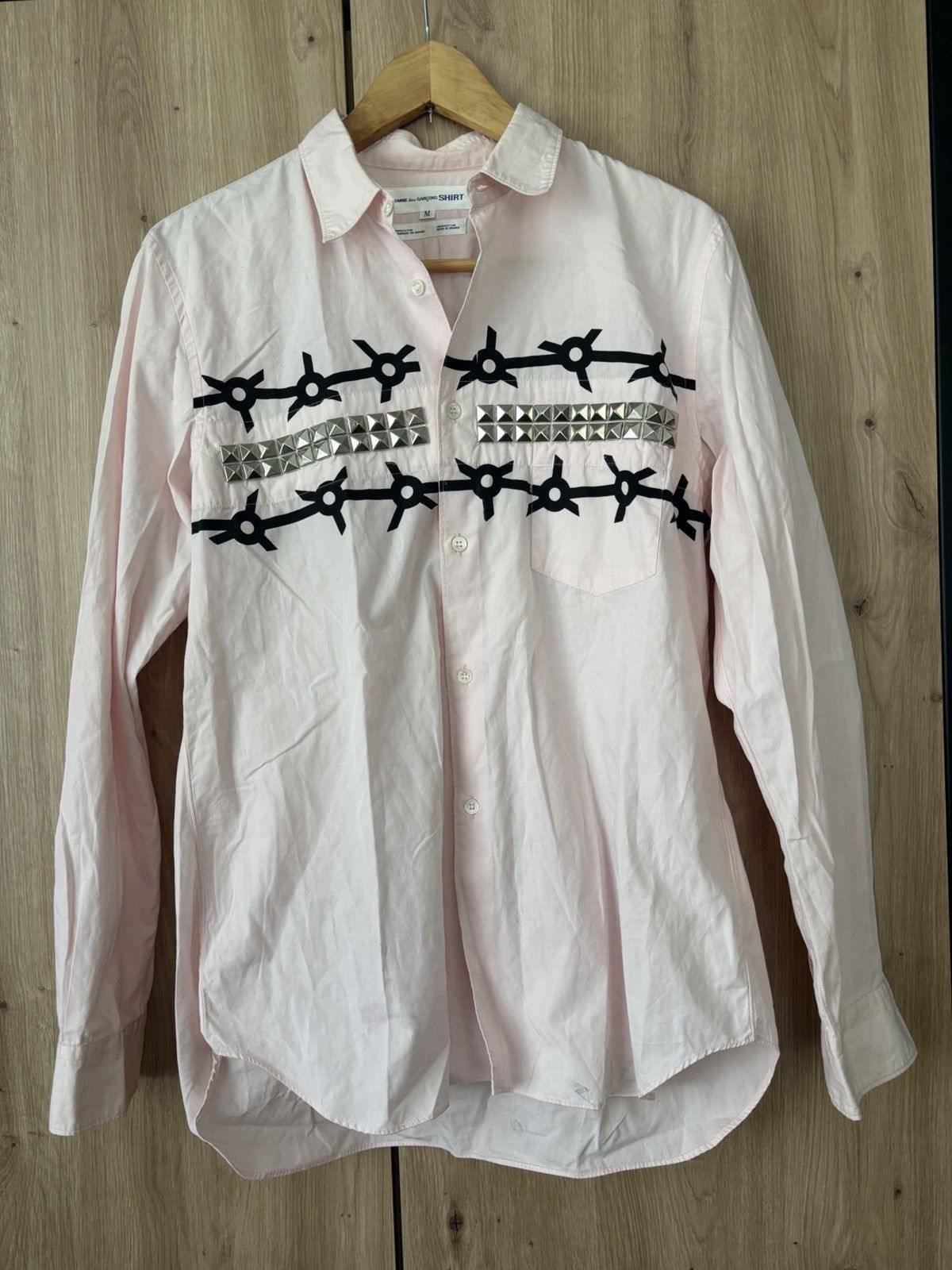 Comme des Garcons SHIRT COMME DES GARÇONS SHIRT STUDDED BARBED WIRE SHIRT PINK Size US M / EU 48-50 / 2 - 1 Thumbnail