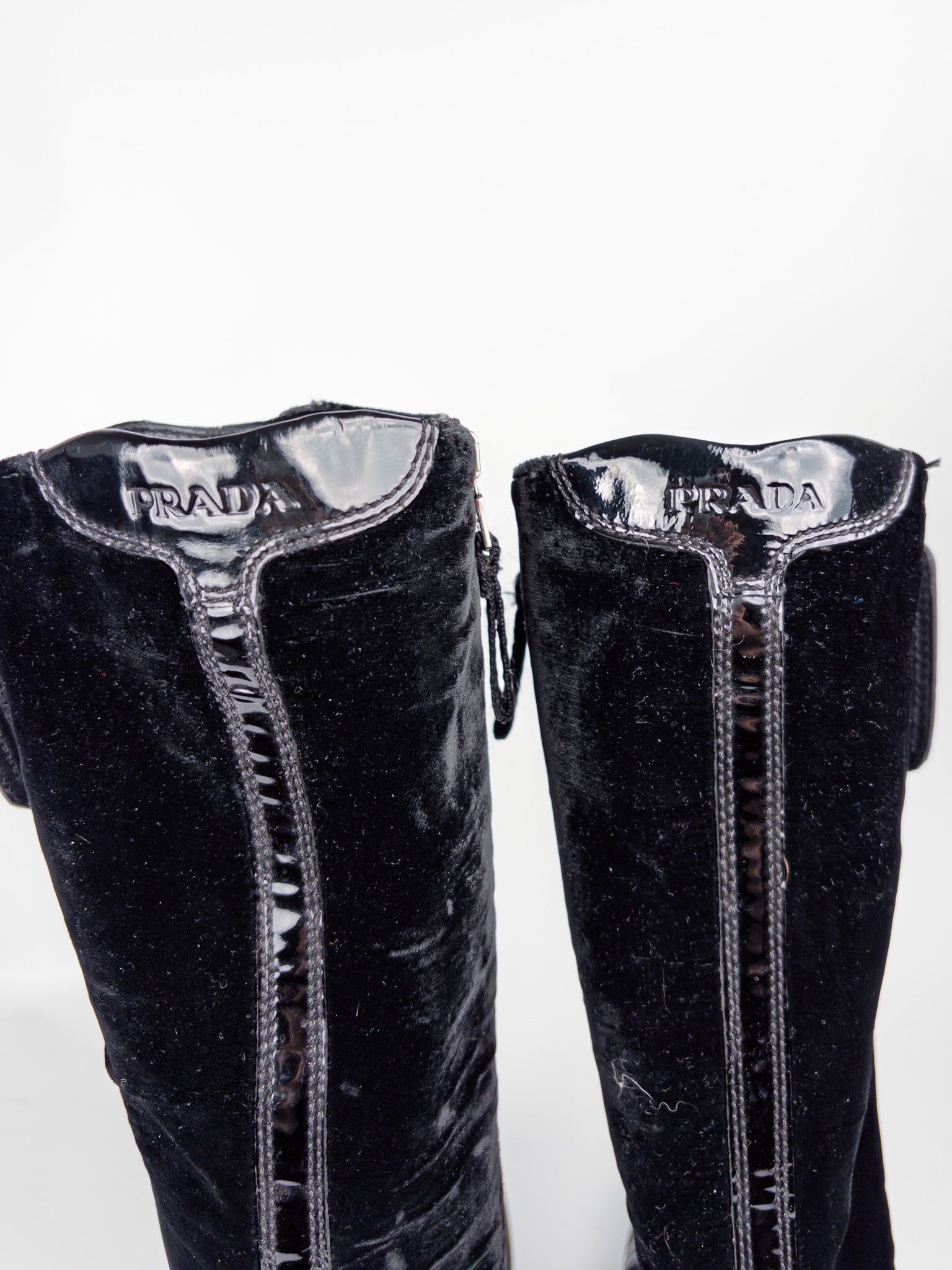 Prada Vintage Y2K 2000s Prada Velvet High Riding Boots Size US 7 / IT 37 - 6 Thumbnail