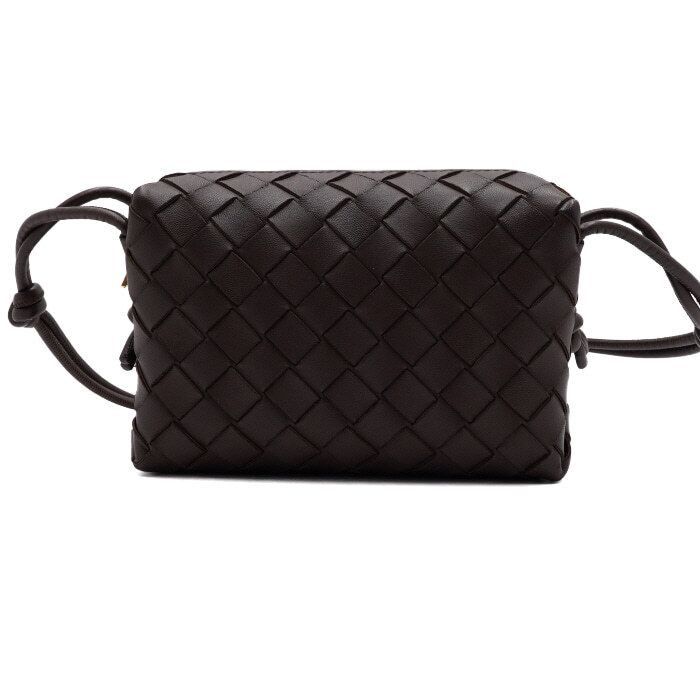 Brown Intrecciato Mini Loop Camera Bag Shoulder Bag And Cros, Women's