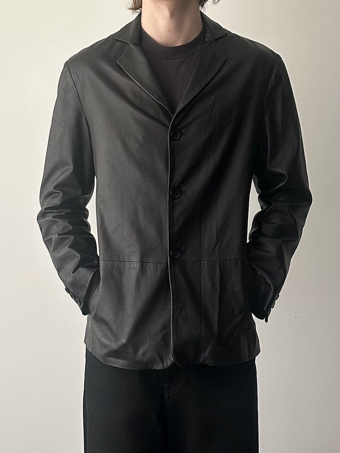 Emporio Armani Emporio Armani Leather Blazer Size US M / EU 48-50 / 2 - 3 Thumbnail