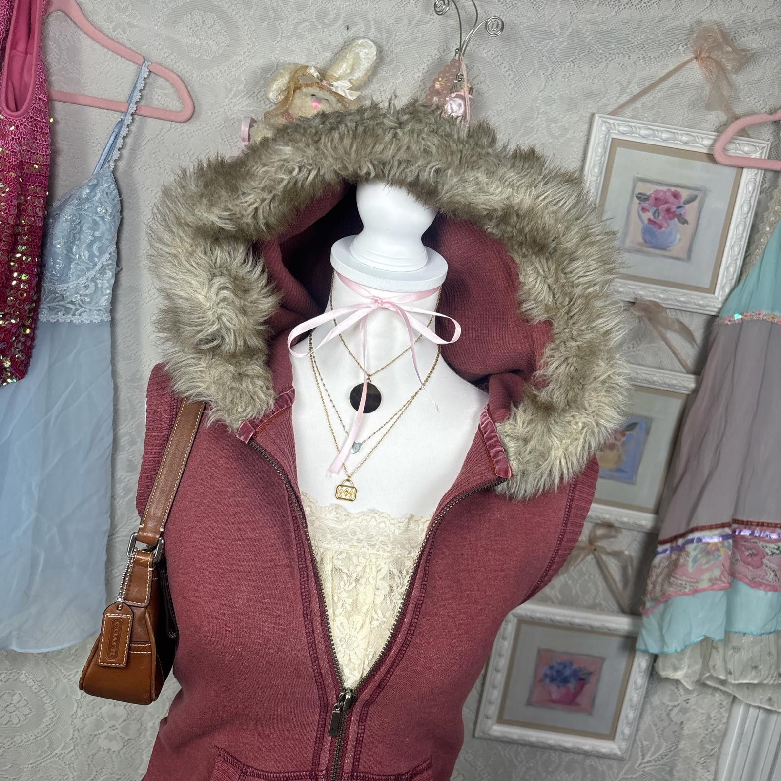 Aeropostale y2k aeropostale fur zip up hoodie vest Size M / US 6-8 / IT 42-44 - 2 Thumbnail