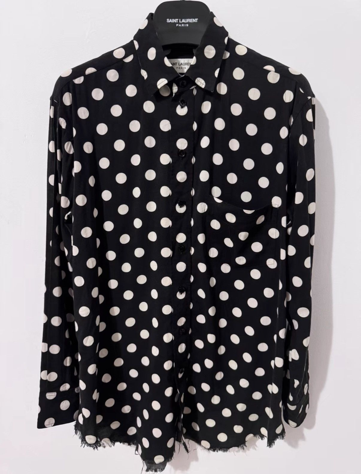 SLP 16SS Black & White Fringe All-Over Large Polka Dot Shirt