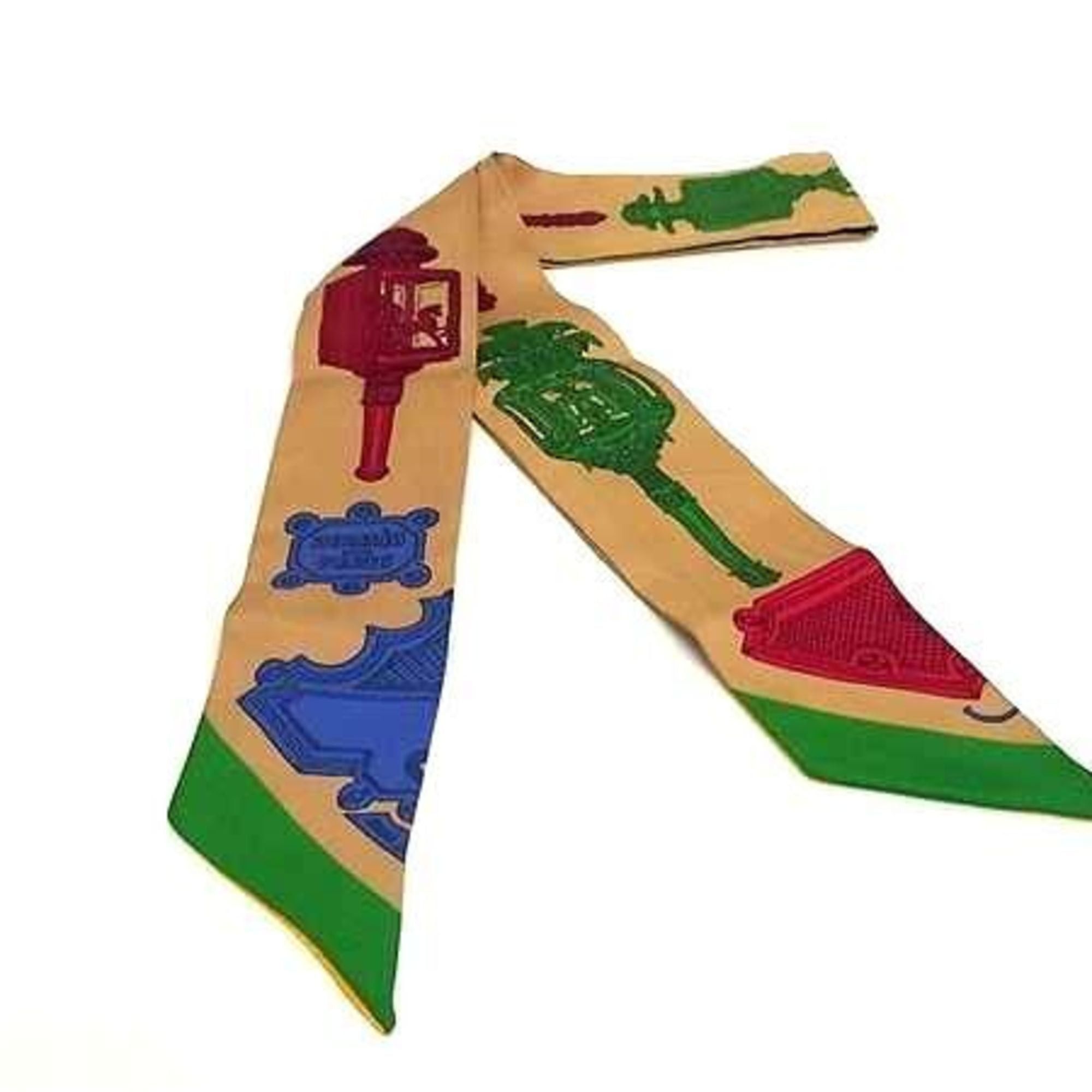 Hermes HERMES Ribbon Scarf/Muffler, Twilly, Multicolor, Silk, Women's, MERVEILLEUSES LANTERNES Size ONE SIZE - 1 Thumbnail