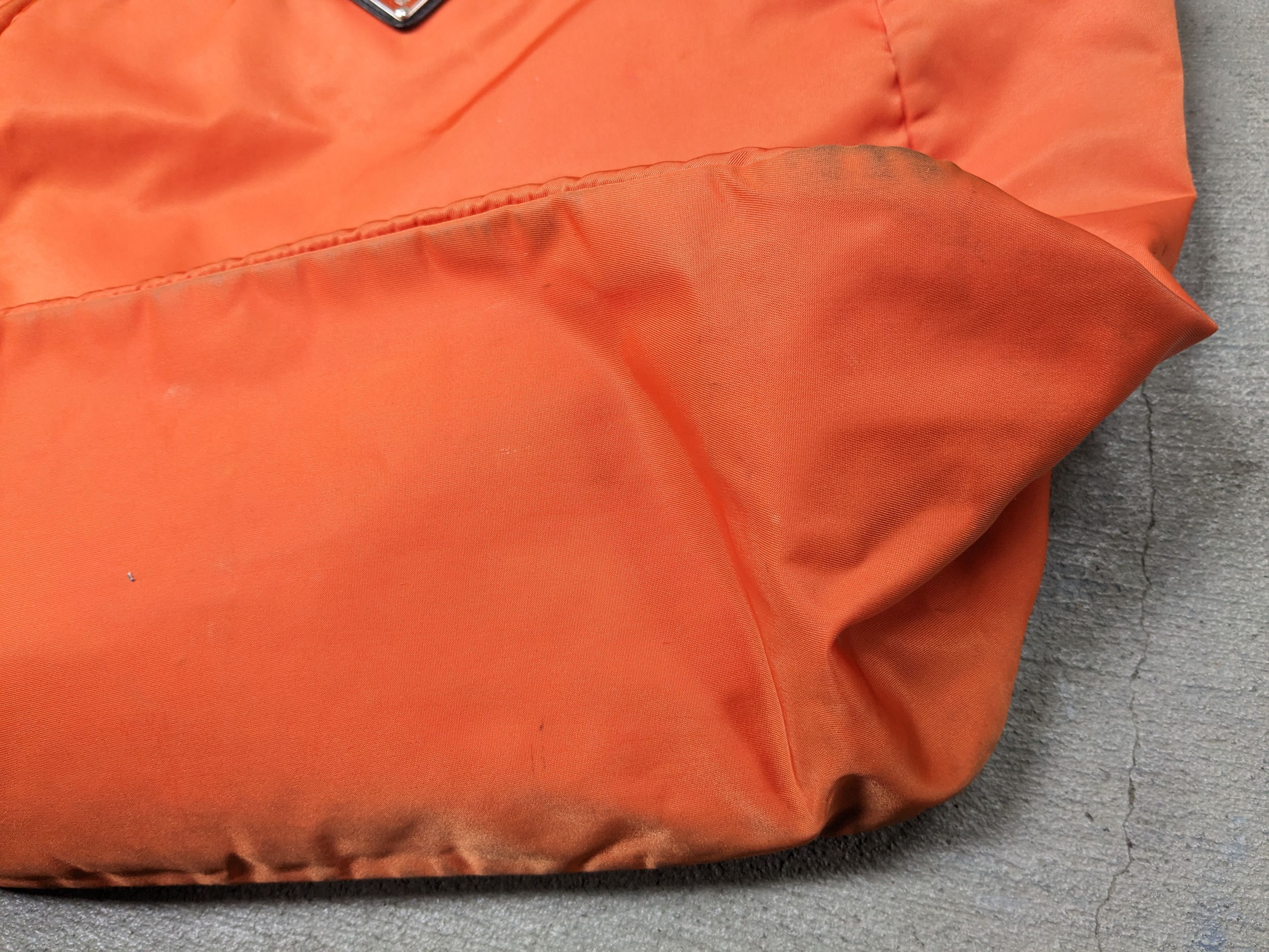 Prada Prada Bag Tote Purse Orange Nylon Black 2Way Shoulder Size ONE SIZE - 9 Thumbnail