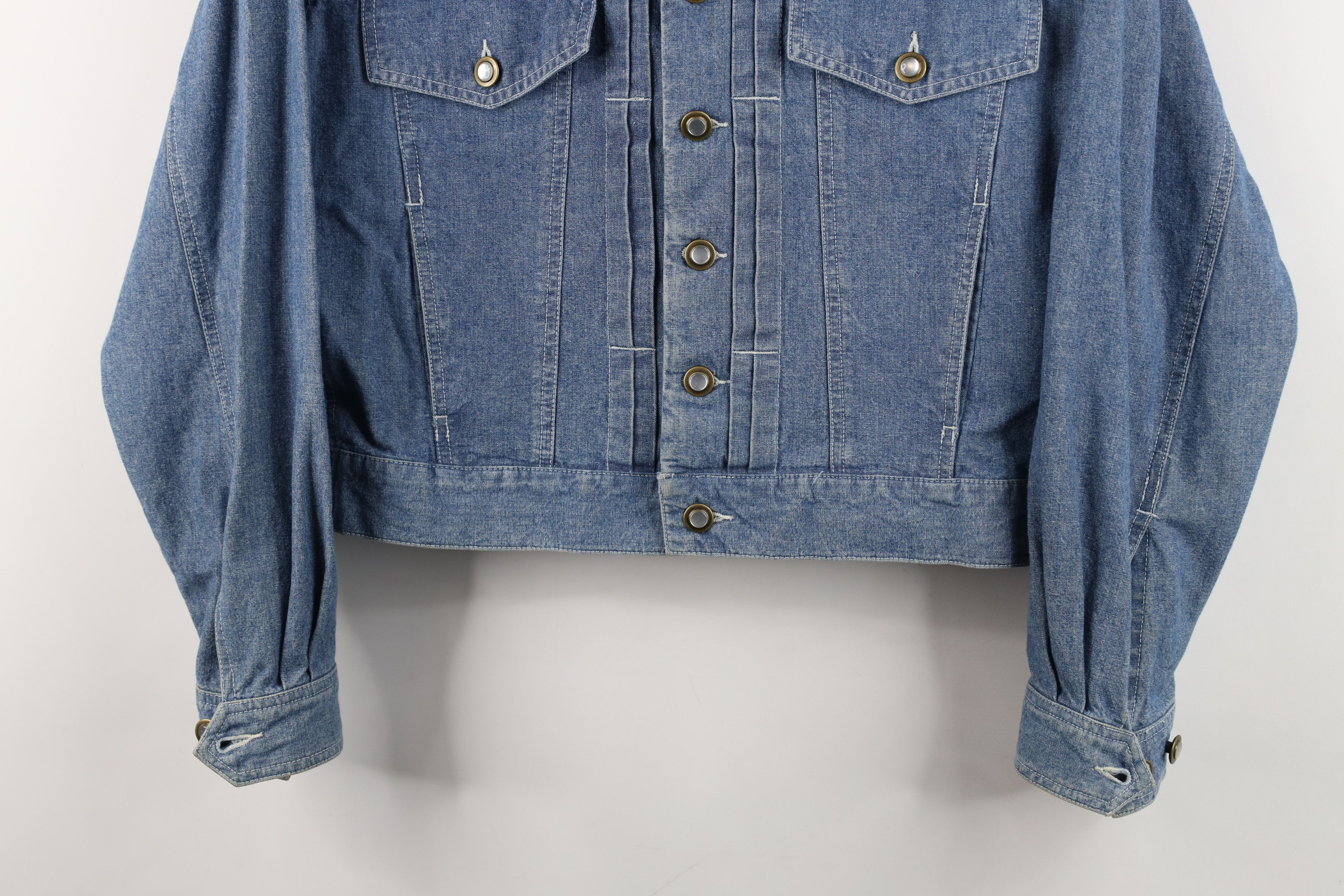 Vintage Vintage 90s Streetwear Flower Chambray Denim Trucker Jacket Size S / US 4 / IT 40 - 3 Thumbnail