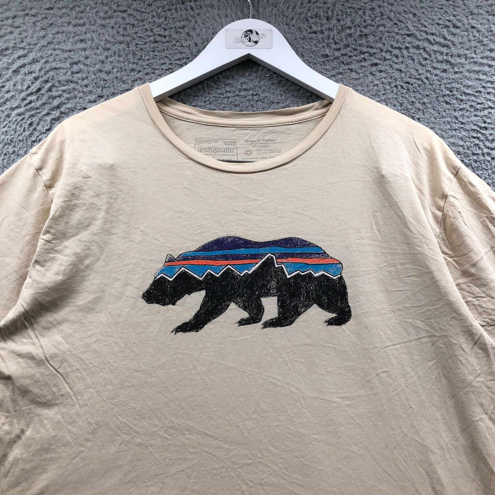 Patagonia Patagonia Fitz Roy Bear Cotton Slim Fit T-Shirt Mens XL Tan Size US XL / EU 56 / 4 - 8 Thumbnail