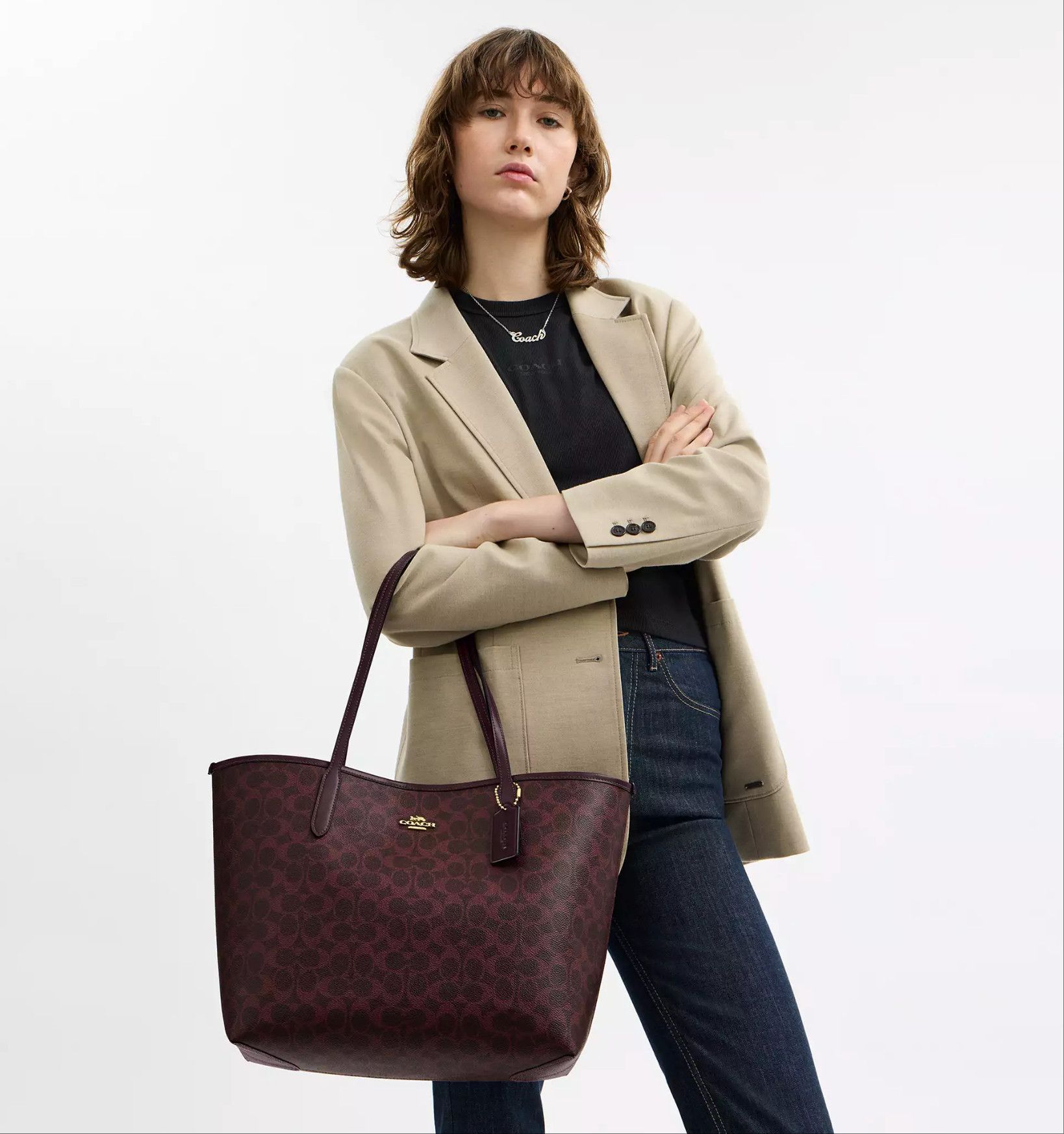 Coach City Tote Bag In Signature Canvas CV976 Size ONE SIZE - 8 Thumbnail