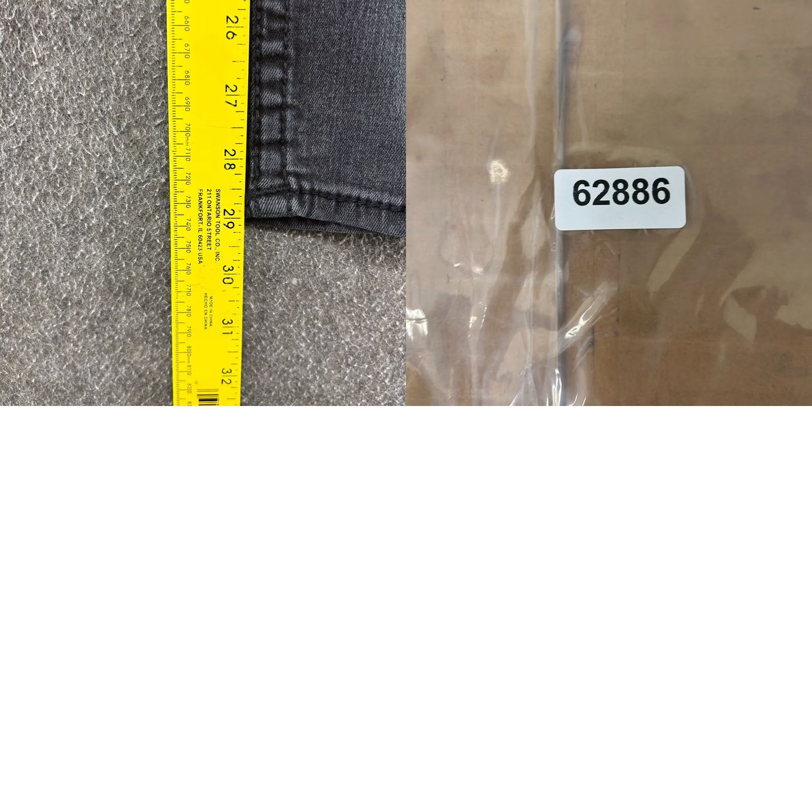 Vintage Salvage Jeans Mens 29x30 Black Havoc Straight Slim Dark Wash Thick Stitch Stretch Buckle Bke 5-Pocket Denim Cotton Slimming Jeans Brand Salvage Size US 29 - 9 Thumbnail