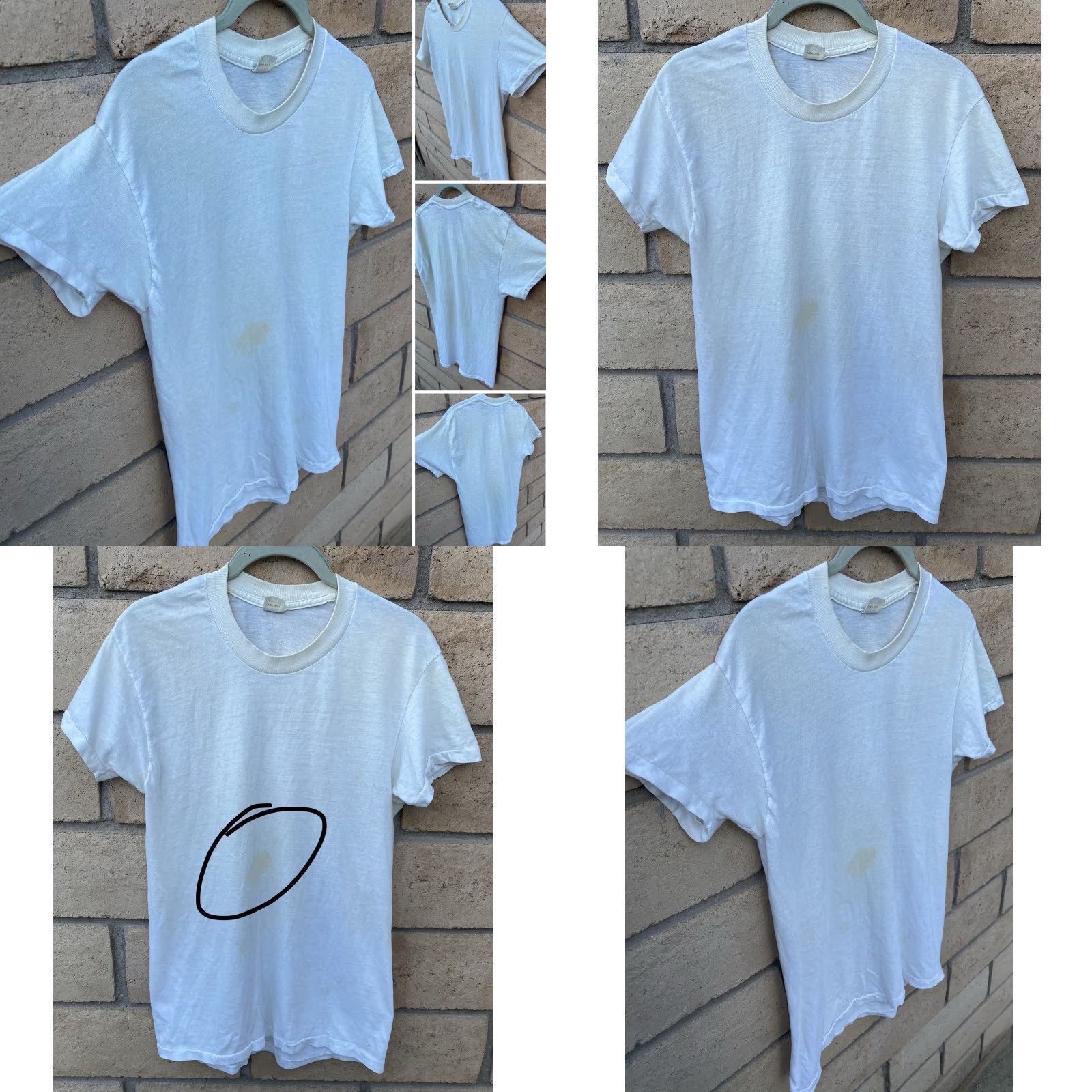 JCPenney VINTAGE JCPenney Blank White T-Shirt 38 USA 50/50 Fortrel Cotton Poly Short Sleeve Men's Shirt 1970s Rockabilly White fits Men Size US M / EU 48-50 / 2 - 8 Thumbnail
